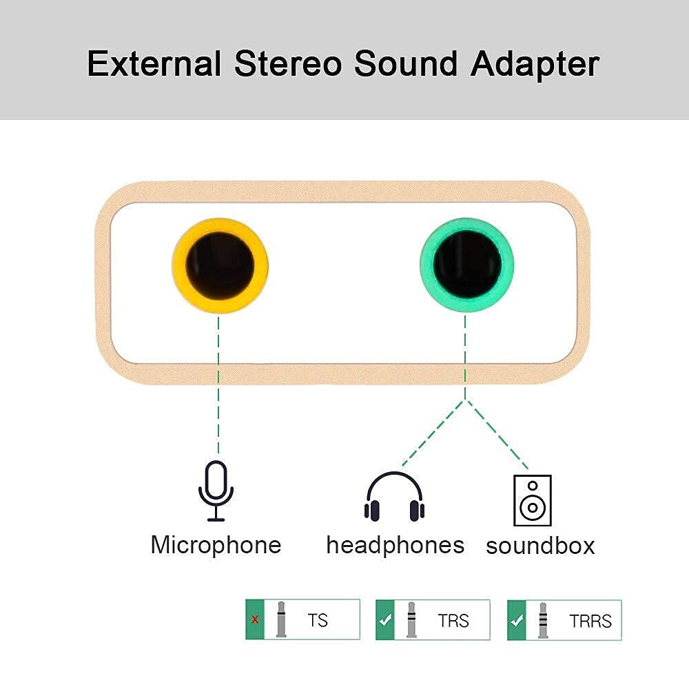 7.1 Channel External USB Sound Card - USB 2.0 to 3.5mm Audio Adapter with Microphone for PC, Laptop, Computer | Perfect for Gaming, Online Meetings & Music Listening
