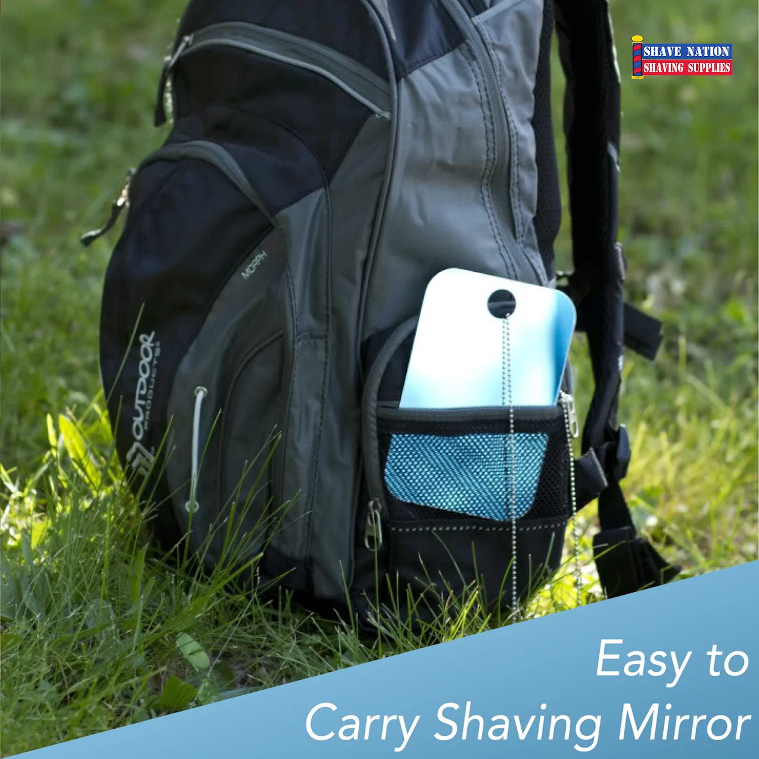 Shave Well Fog-Free Camping Mirror - Travel & Outdoor Shaving Essential for Hiking, Backpacking & Survival Kits