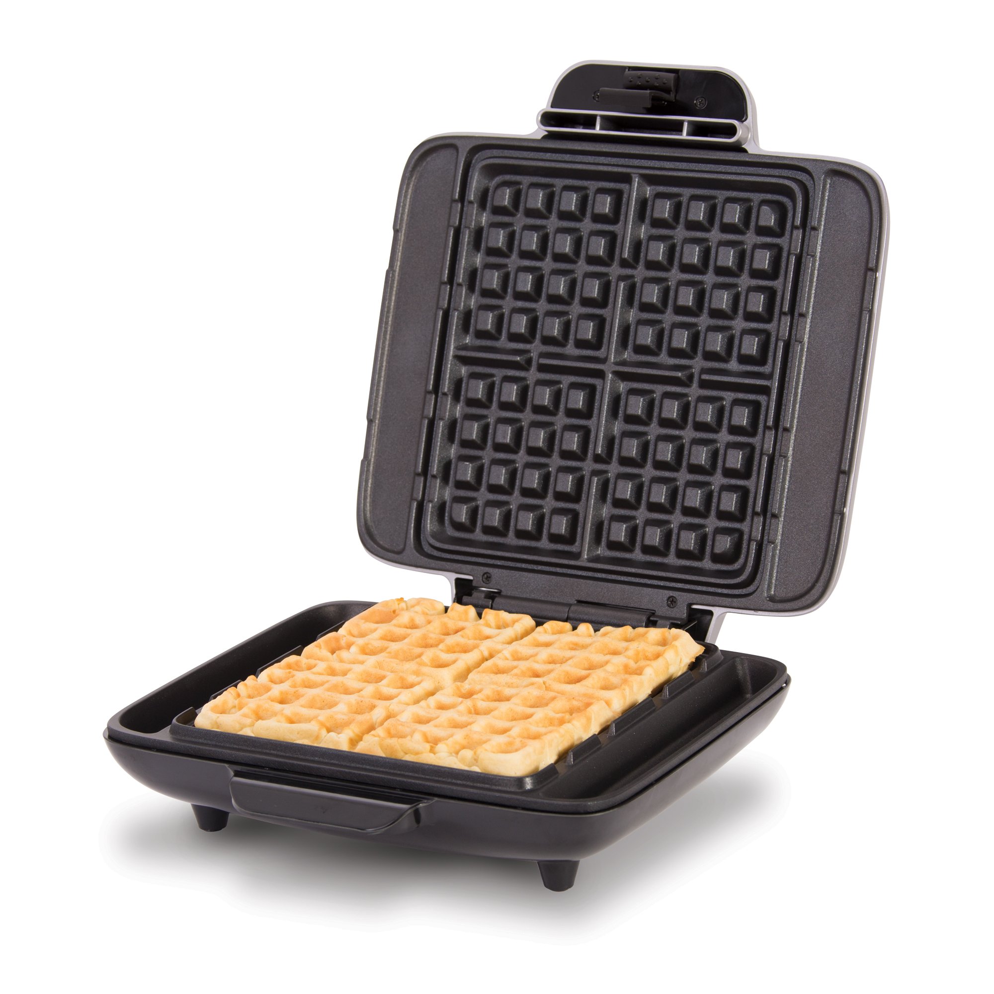 Dash No-Drip Waffle Iron - Silver | Non-Stick Belgian Waffle Maker for Perfect Breakfast | Ideal for Home, Kitchen, and Brunch Parties