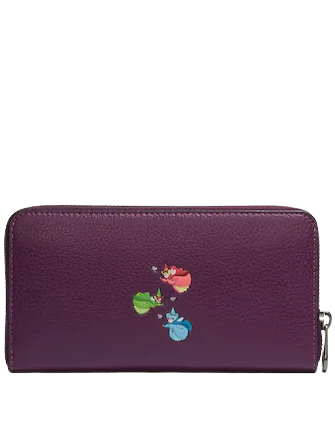Coach Disney X Coach Long Zip Around Wallet - Signature Canvas Interior with Once Upon A Dream Motif | Perfect for Disney Fans, Everyday Use & Gift Giving