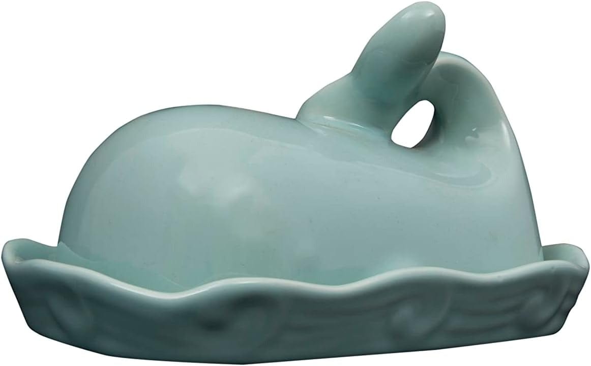 Whale-Shaped Butter Dish with Lid - Elegant Ceramic Butter Keeper for Dining Table, Kitchen Counter, or Gift Giving - Perfect for Butter Storage and Serving at Breakfast, Brunch, or Tea Parties