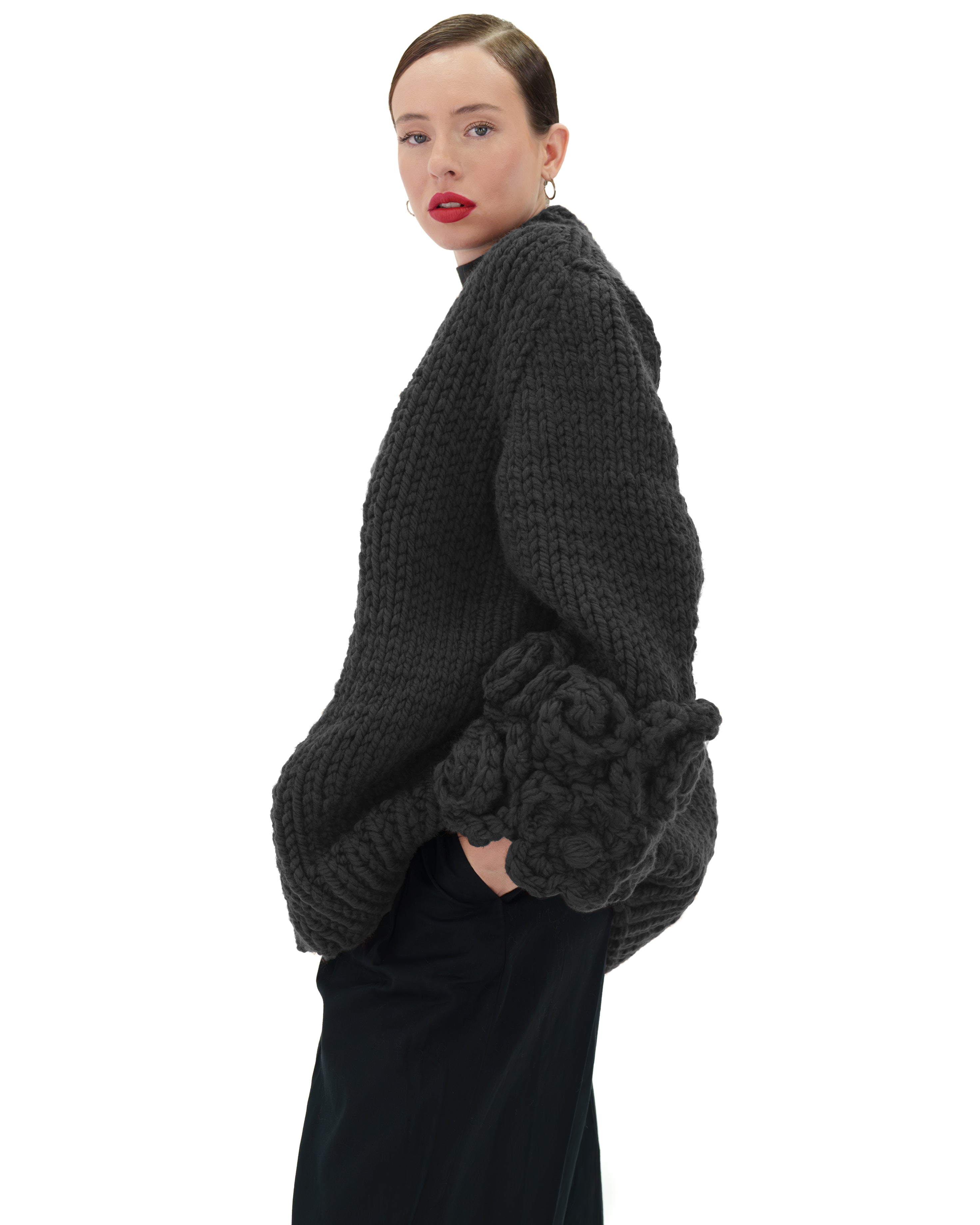 Floral Sleeves Cardigan for Women - Lightweight Open Front Knit Sweater with Floral Embroidery | Perfect for Spring Outfits, Office Wear & Casual Dates