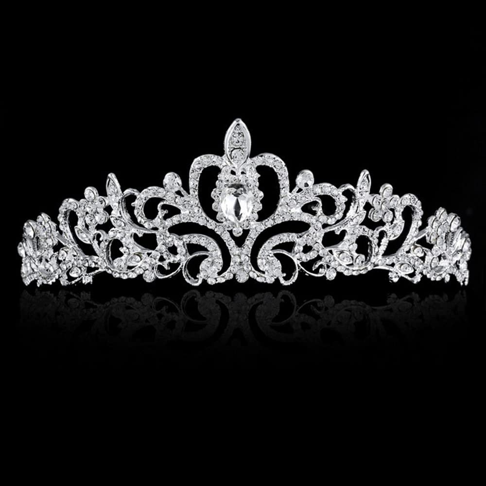 Sparkling Silver Princess Crown for Women & Girls - Crystal Queen Tiara for Bridal, Birthday, Prom, Pageant, Halloween & Christmas Costume Accessories | Perfect for Weddings, Parties & Special Occasions
