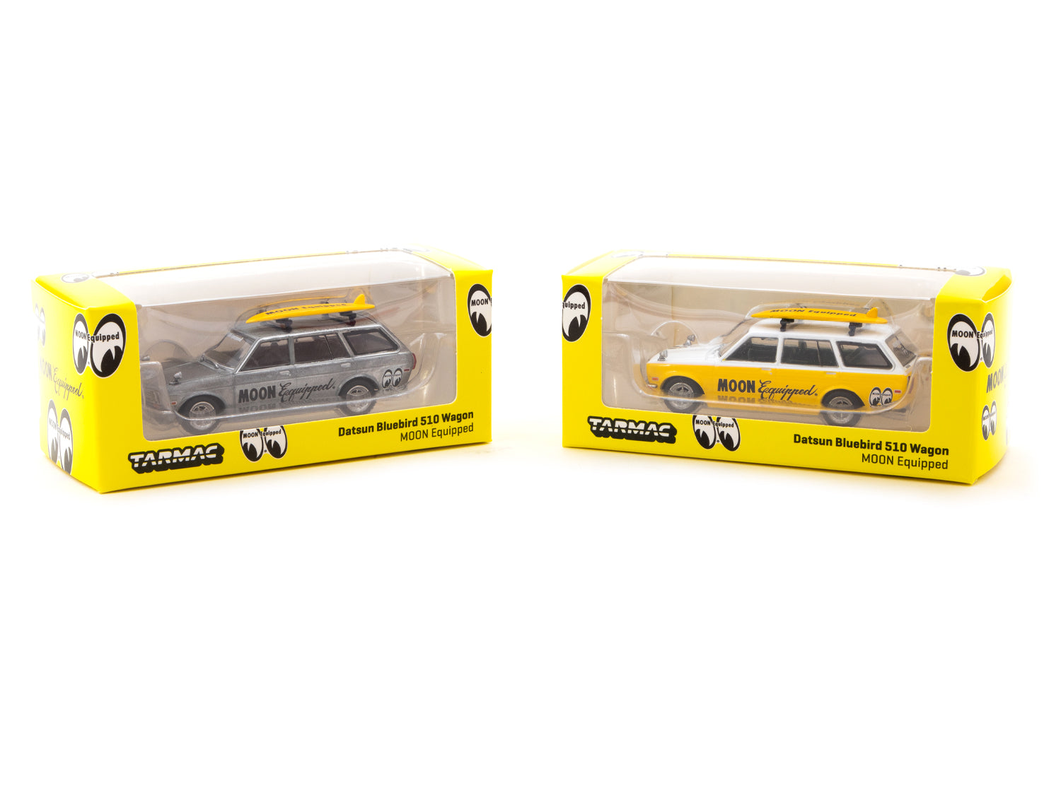Tarmac Works 1/64 Scale Datsun Bluebird 510 Wagon with MOON Wheels - Diecast Model Car for Collectors & Display - Perfect for Car Enthusiasts & Diorama Scenes