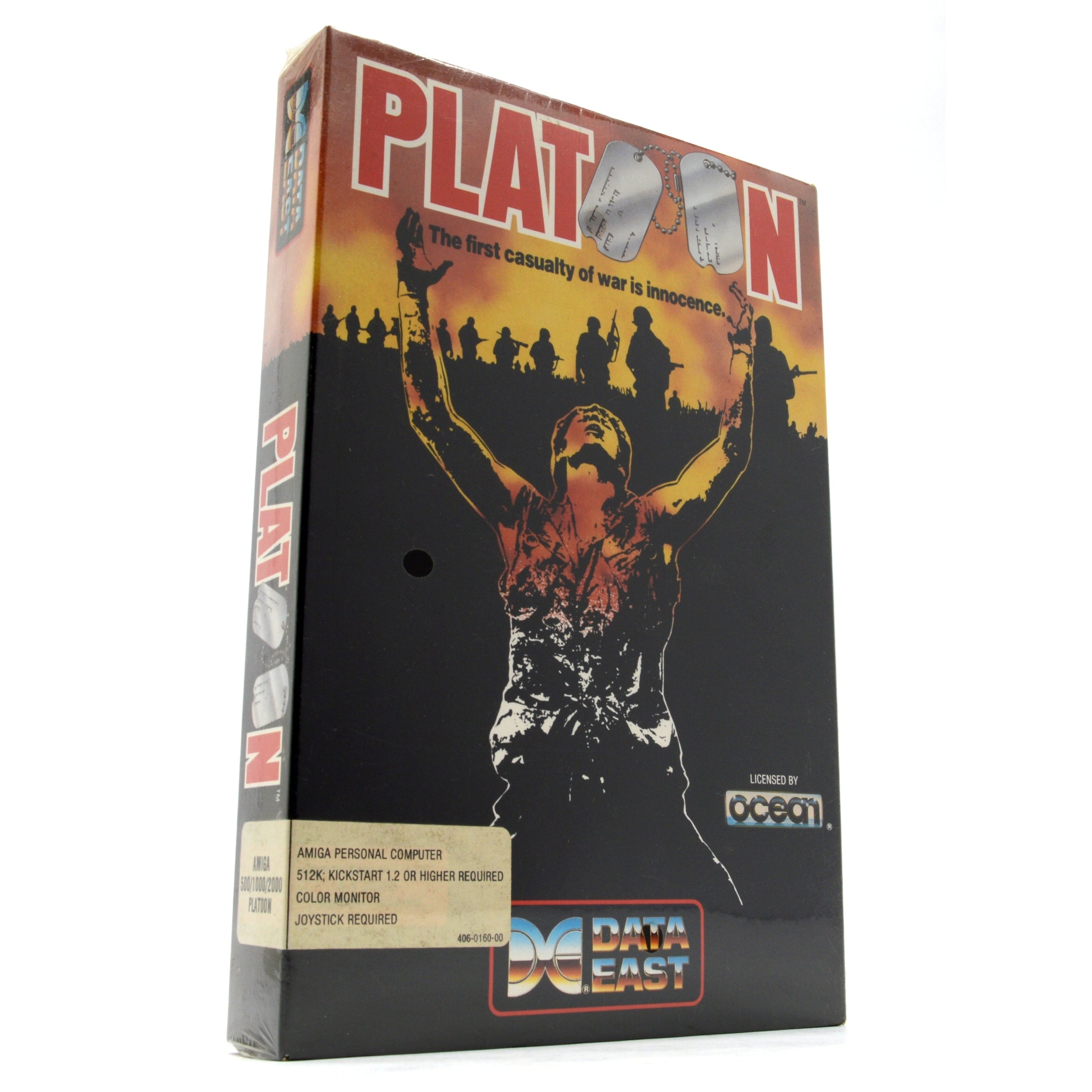 Vintage AMIGA 500/1000/2000 Computer Game - PLATOON by OCEAN (Factory Sealed, 1987 Edition) | Retro Gaming Collectible for Classic Computer Enthusiasts