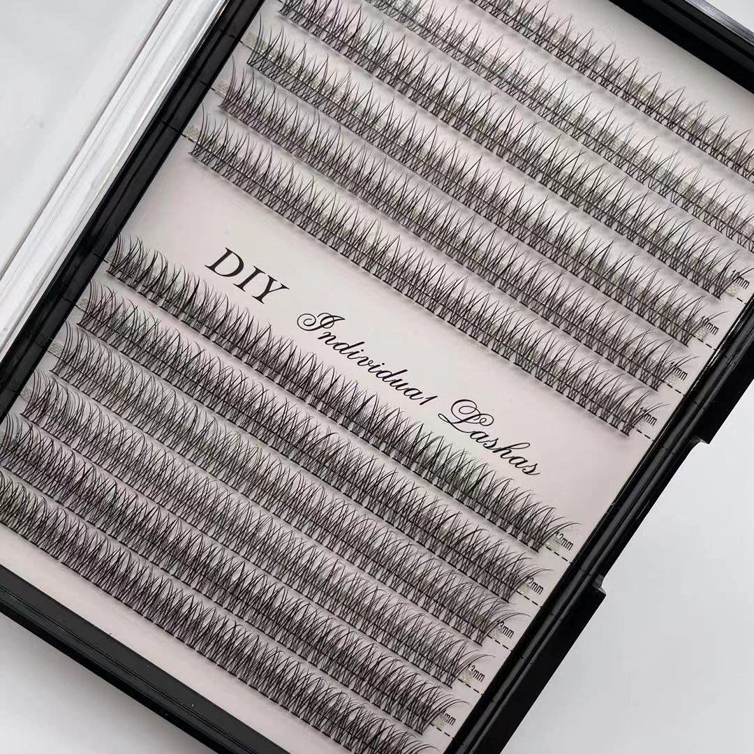 480pcs 8-14mm Cluster Eyelash Extensions - Faux Mink Lashes, C Curl, 12 Roots per Cluster (0.10mm) for Natural Volume & Dramatic Look - Perfect for Weddings, Parties & Daily Wear