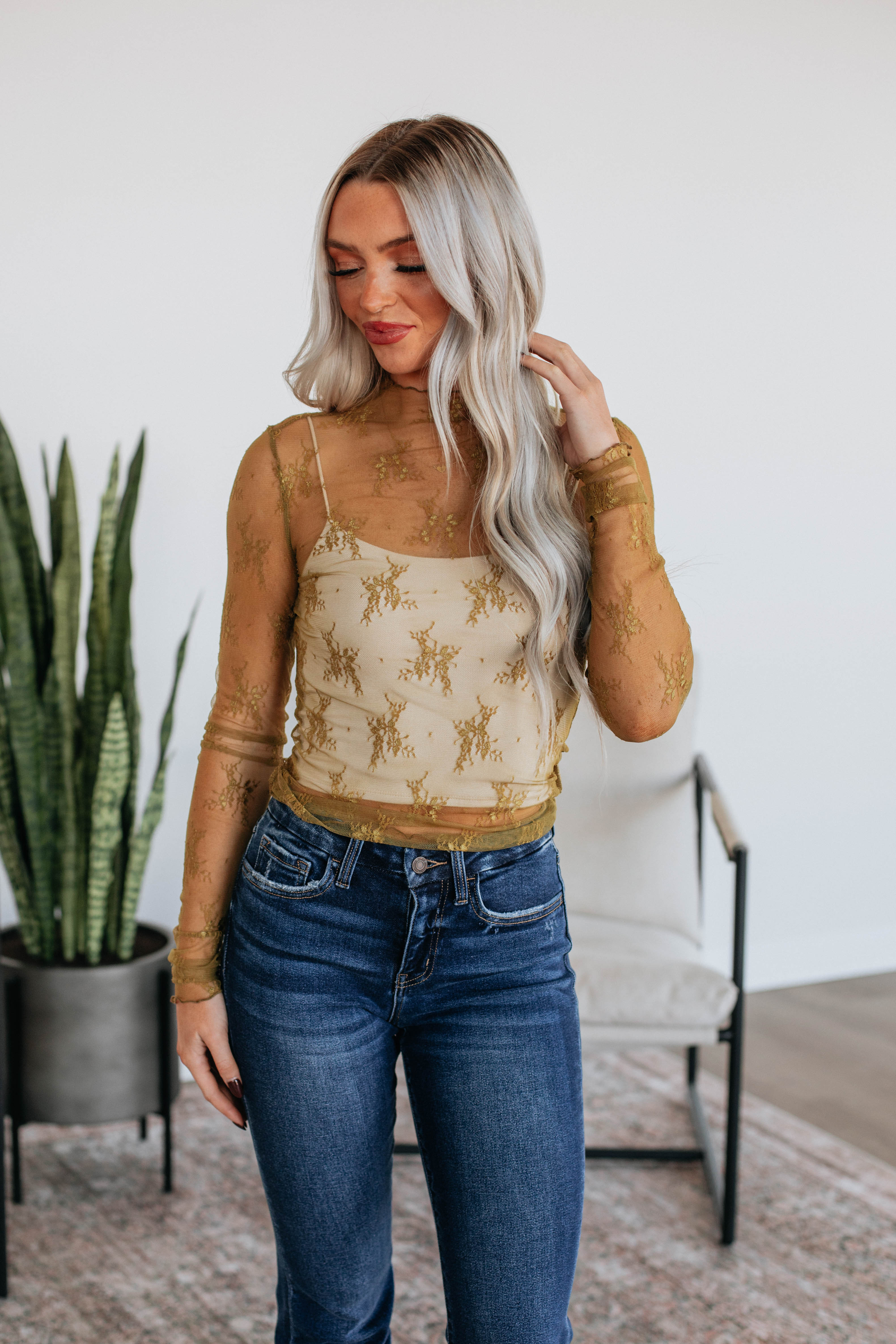 Asa Lace Top Citron - Elegant Women's Lace Blouse for Casual Wear & Summer Outfits