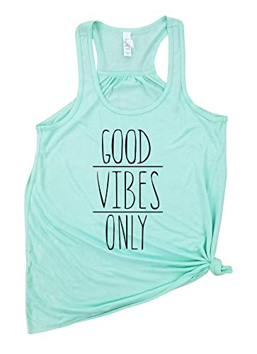Good Vibes Only Muscle Shirt for Women - Beach Vacation Tops, Casual Summer Tee for Pool Party, Travel & Relaxation