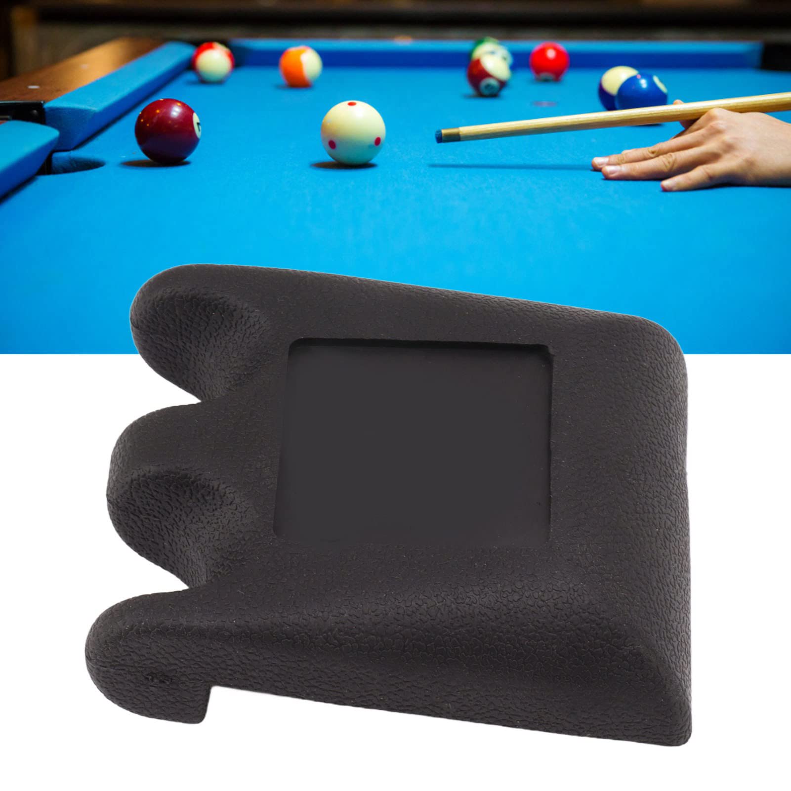 Heavy Duty Black Plastic Pool Cue Holder with Non-Slip Base - 2 Hole Portable Pool Stick Rest for Tables, Chairs & Horizontal Surfaces | Perfect for Home Game Rooms, Bars & Pool Halls
