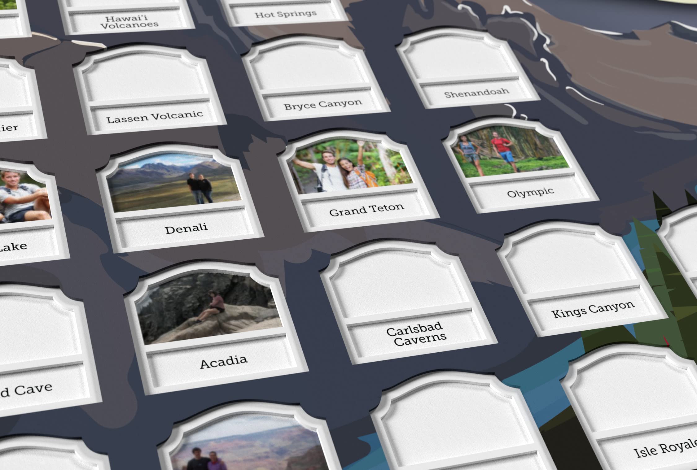 Personalized USA National Parks Photo Map - Custom Travel Gift with Optional White Frame - Made in America | Perfect for Home Decor, Office Wall Art & National Park Enthusiasts