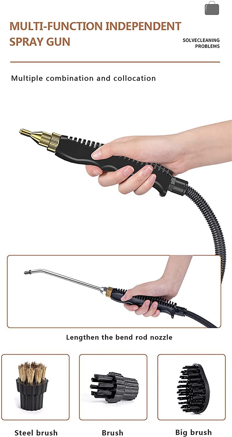 2500W High Pressure Handheld Steam Cleaner - Portable Steam Cleaning Machine for Kitchen, Bathroom, Furniture, Windows & Cars - Automatic Steam Mop with Powerful Cleaning - Perfect for Deep Cleaning Stains, Grease & Grime (White)