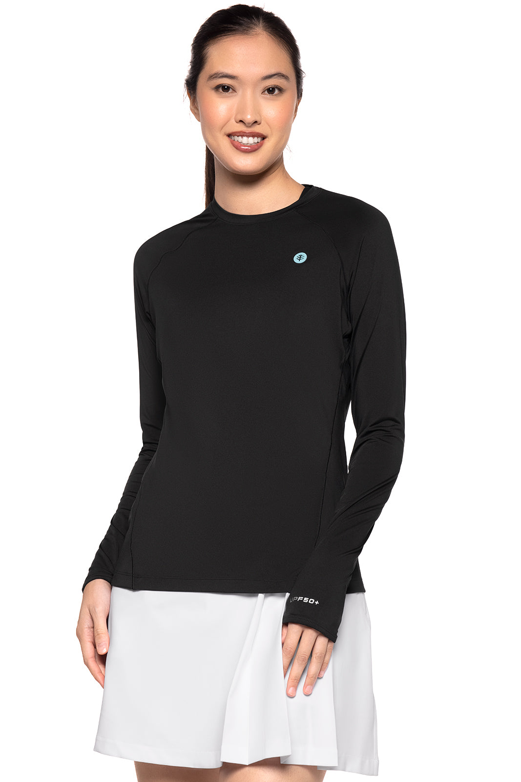 Women's Devi Long Sleeve Workout T-Shirt - Breathable Gym Shirt for Yoga, Running & Training | Black | Perfect for Fitness & Active Lifestyle