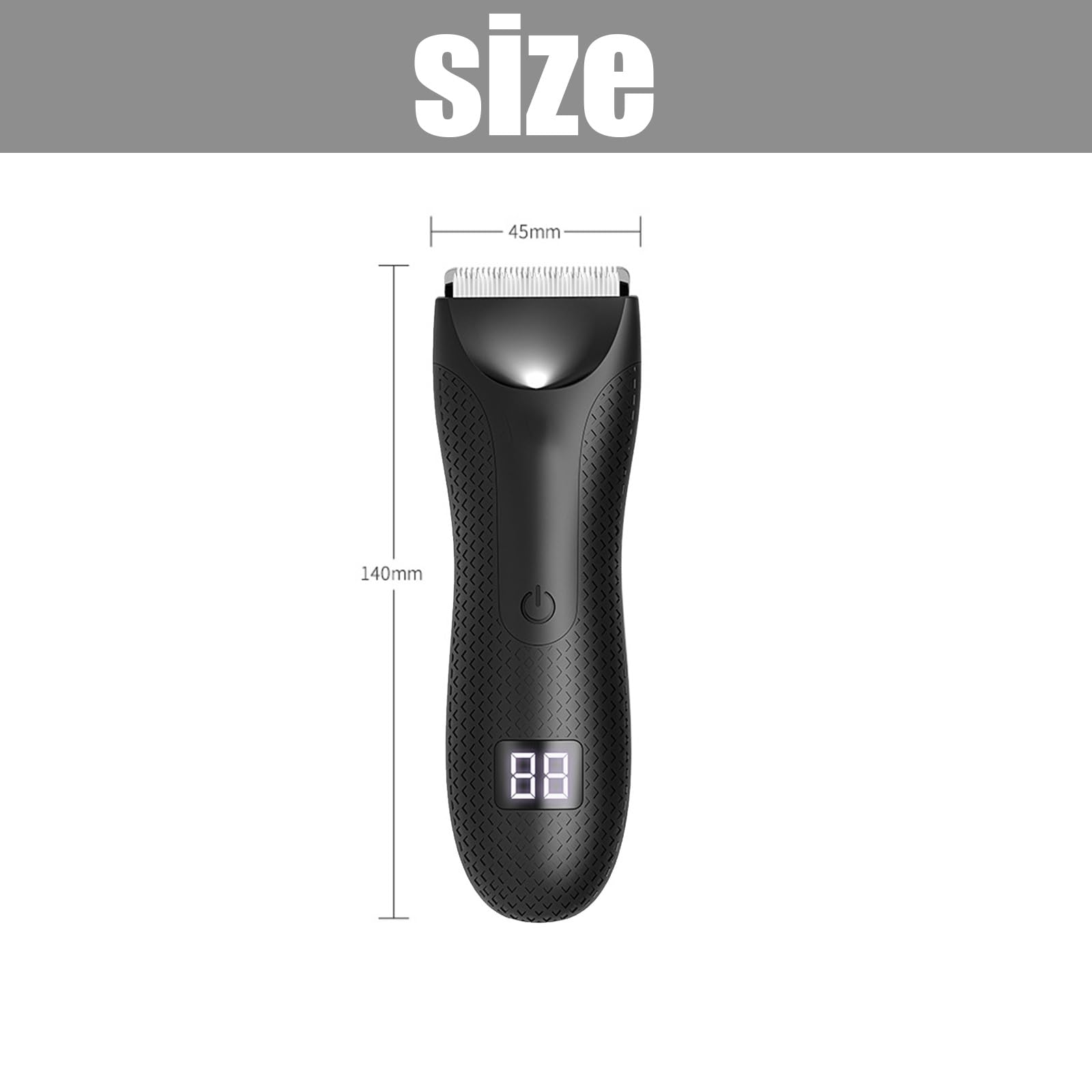 VRSGS Electric Body Hair Trimmer for Men - Waterproof Cordless Body Shaver with LED Light for Chest, Back, Leg & Groin Hair Removal - Perfect for Travel, Gym & Home Use