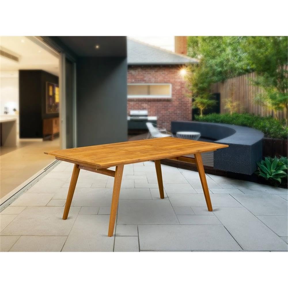 East West Furniture BDETRNA 40x72 Inch Acacia Wood Dining Table - Natural Oil Finish, Rectangle Regular Height Table for Kitchen, Dining Room, or Office Workspace