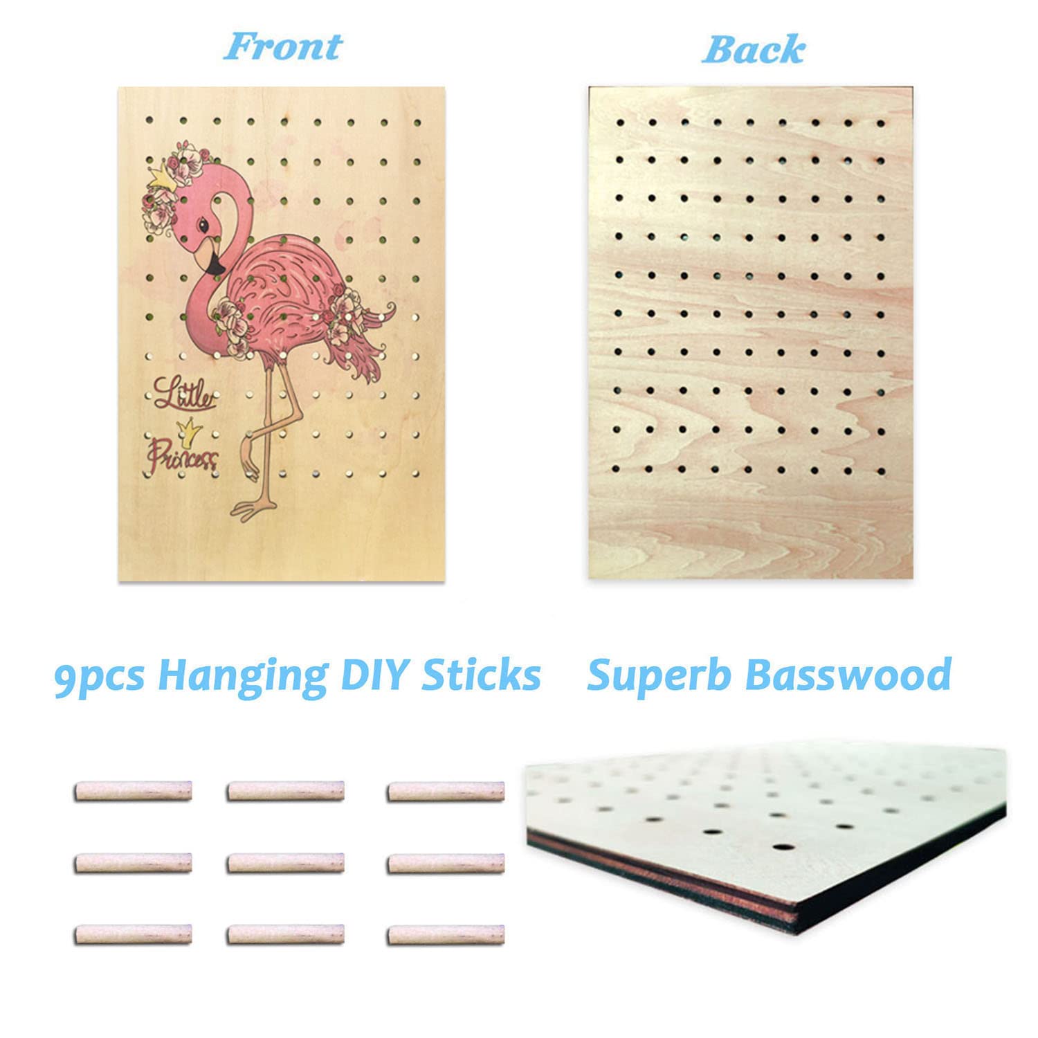 Flamingo Jewelry Organizer Wall Hanger - Earring Holder, Necklace & Ring Display Rack - Perfect for Bedroom, Bathroom & Travel - Princess Flamingo Gifts for Women