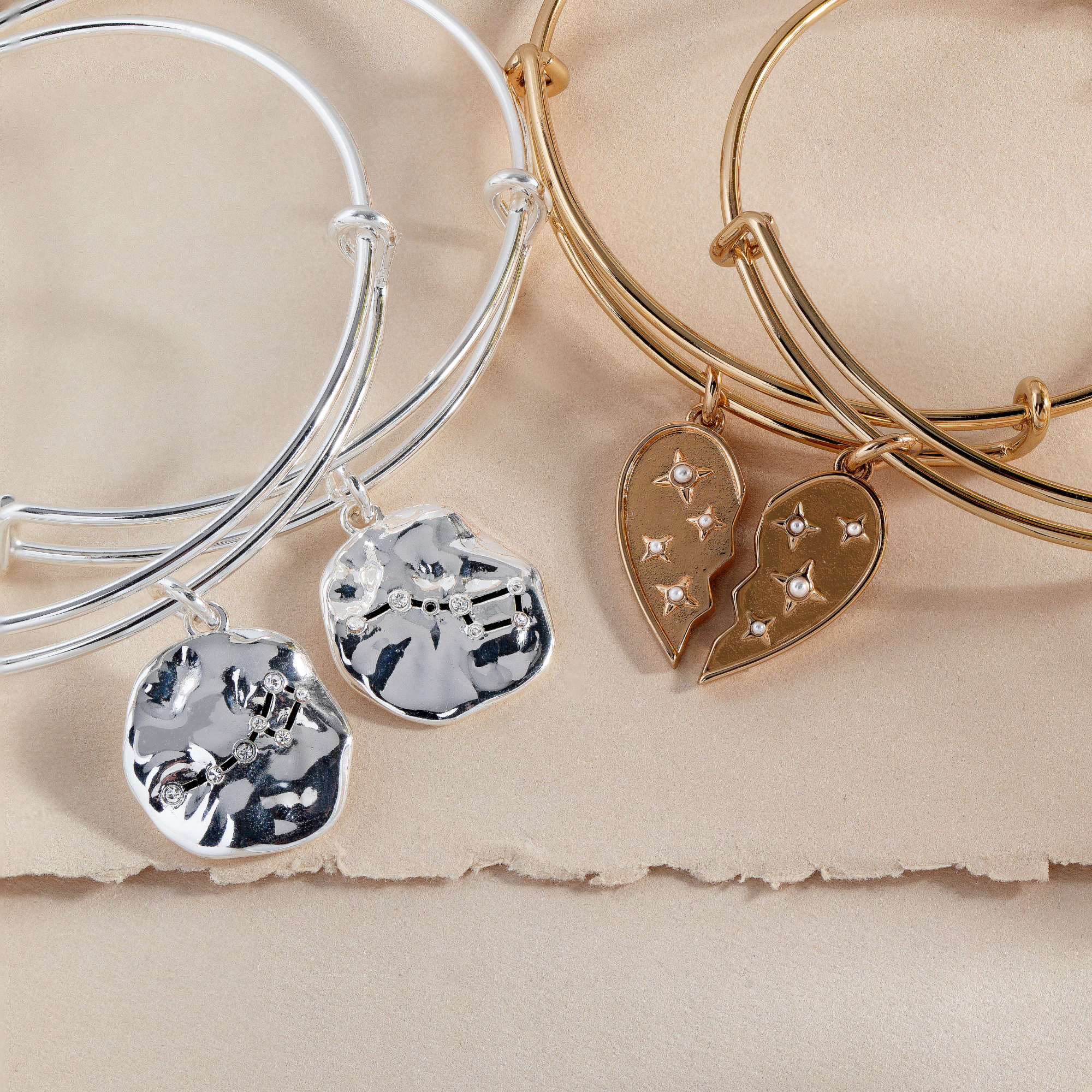 Best Friend Heartbreak Bangle Set of 2 - Matching Broken Heart BFF Bracelets for Women - Perfect for Breakup Gifts, Friendship Jewelry & Sisterhood Tokens (Ideal for Valentine's Day, Galentine's or Sympathy Gifts)
