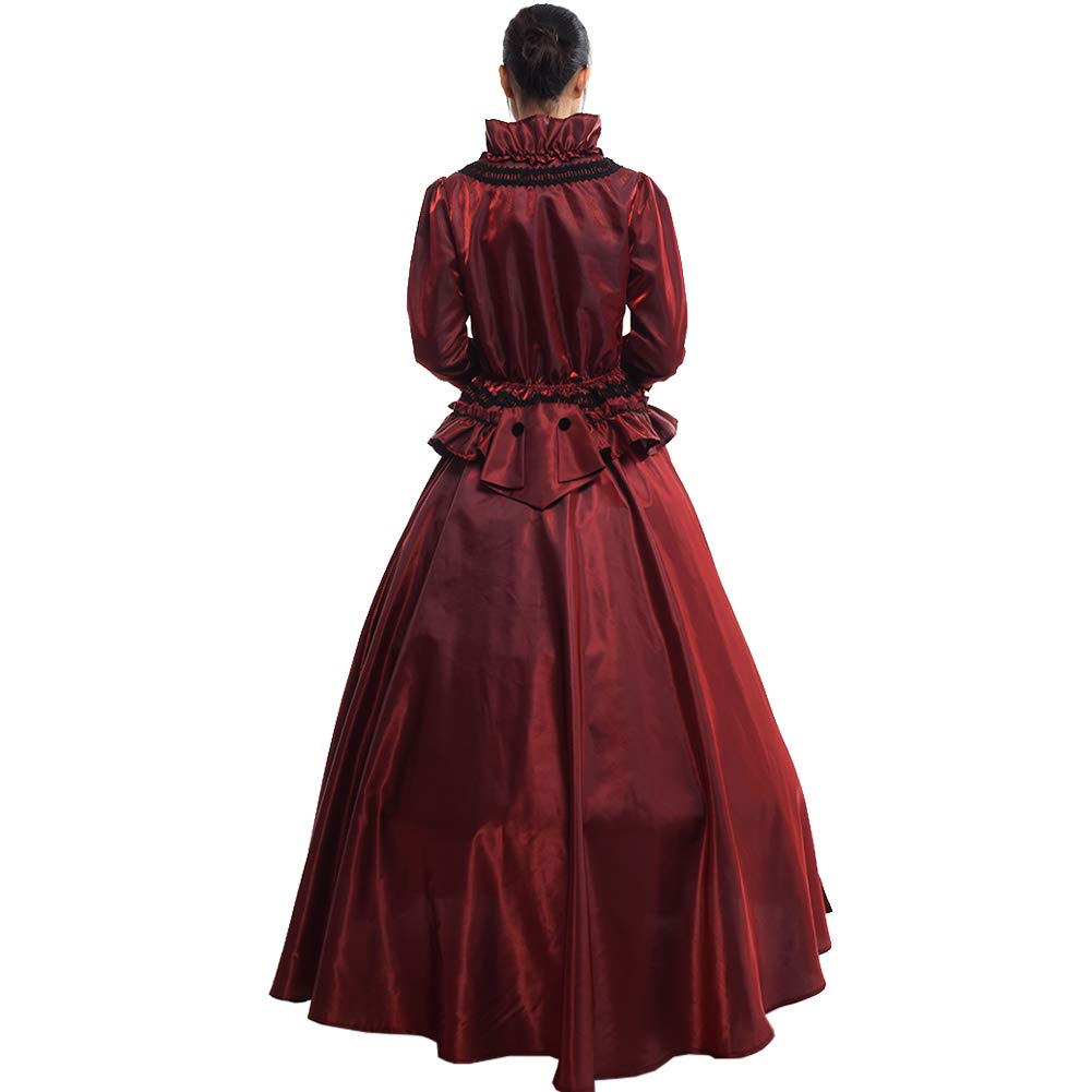 GRACEART Women's Medieval Victorian Fancy Dress with Crinoline - Elegant Palace Royal Masquerade Vintage Costume for Renaissance Fair, Halloween Party & Cosplay Events