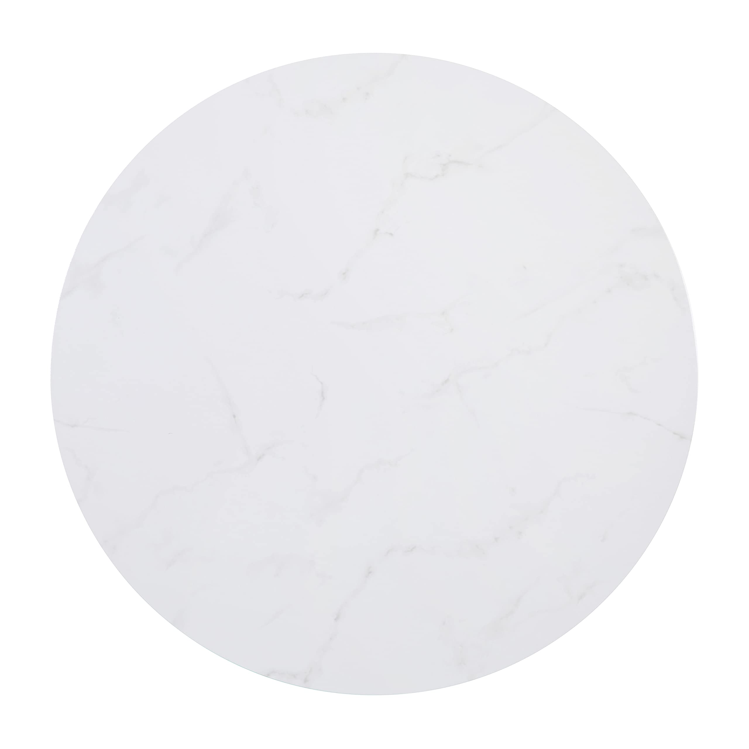 Hampstead Collection Modern White Marble Coffee Table with Crisscross Brushed Gold Frame - Elegant Living Room Furniture for Home Decor & Entertaining