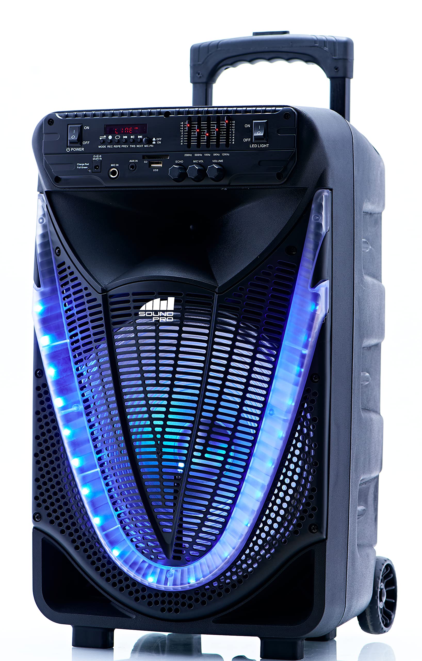 Naxa Electronics NDS-1233 12-Inch Bluetooth Portable Party Speaker with Disco Lights - Perfect for Outdoor Gatherings, Beach Parties & Home Entertainment
