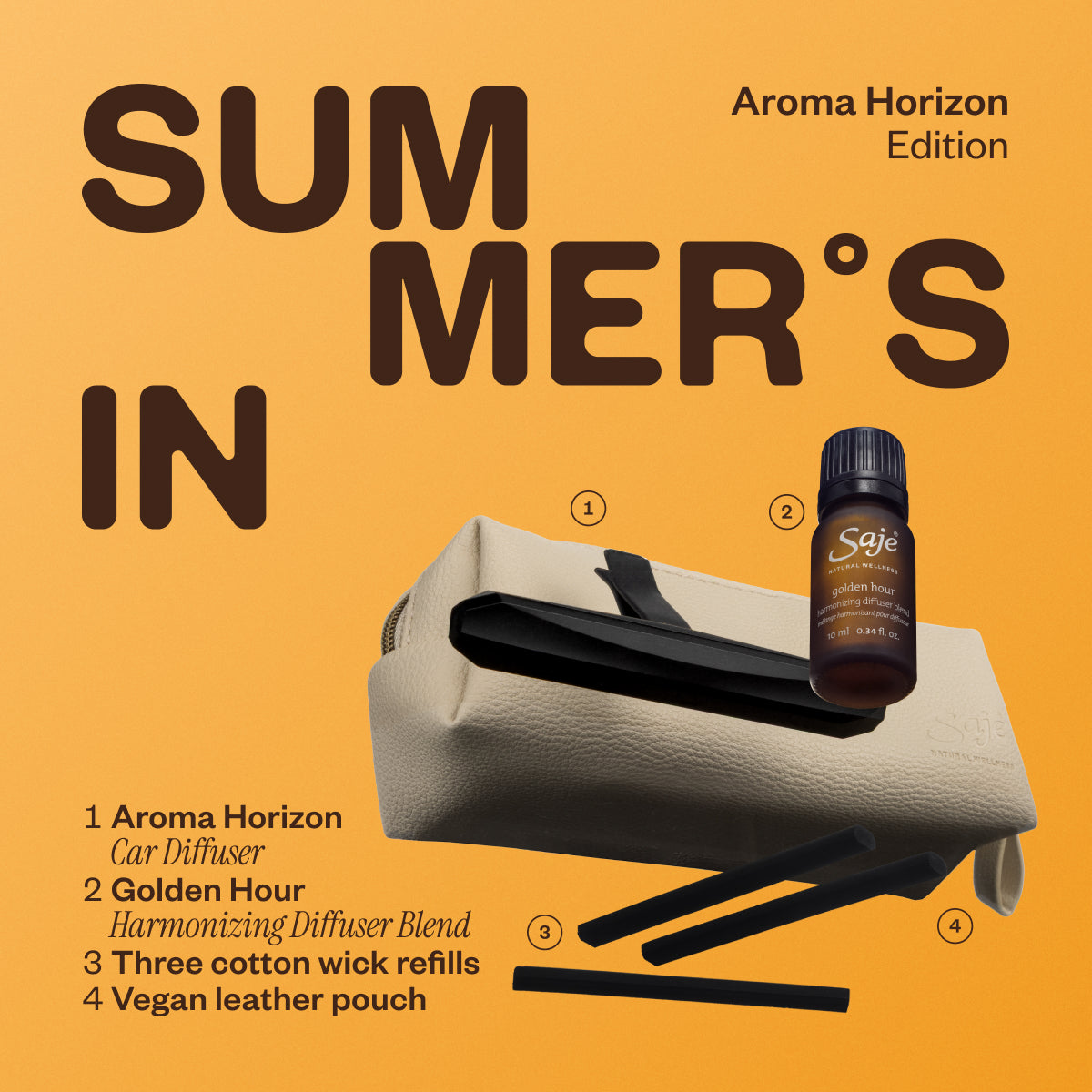 Aroma Horizon Golden Hour Essential Oil Diffuser Bundle - Relaxing Aromatherapy Set for Home, Office & Spa | Perfect for Stress Relief & Mood Enhancement