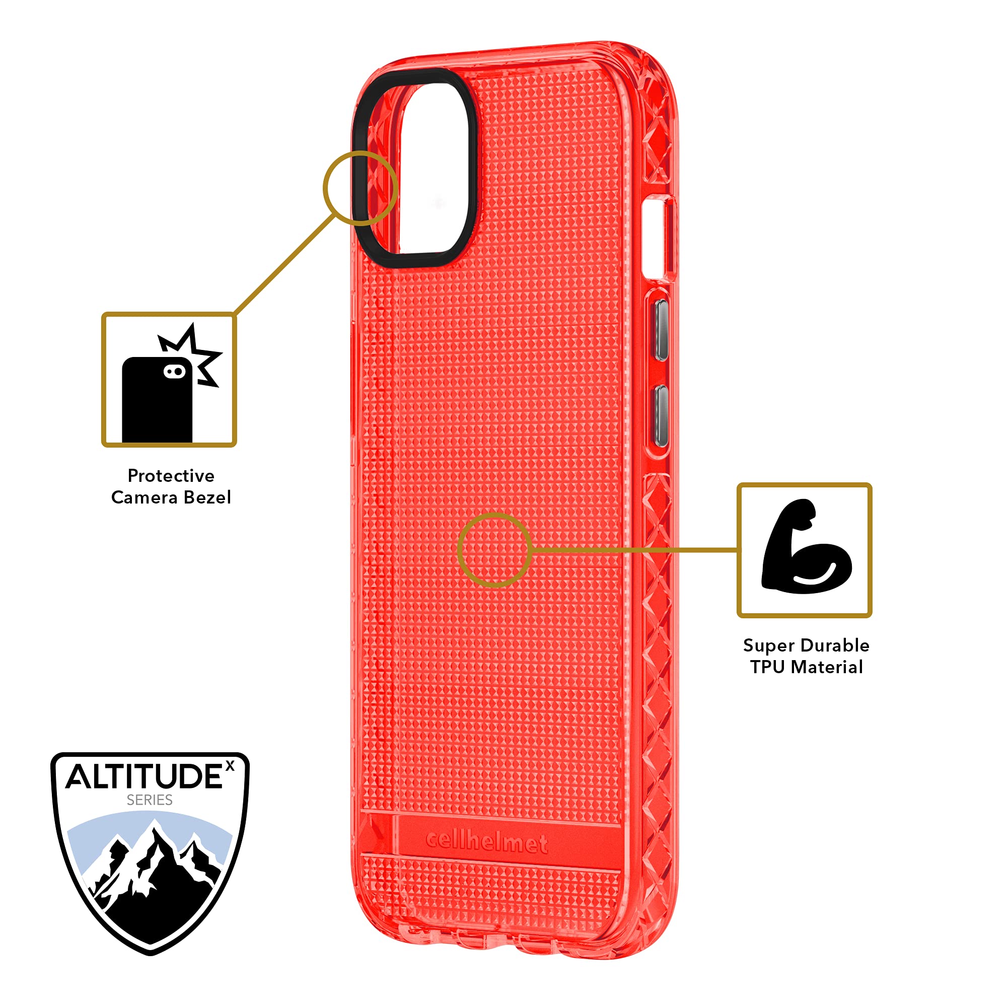 Cellhelmet Altitude X Series Shockproof & Protective Phone Case for iPhone 13 Pro | Durable Impact Protection | Retail Packaging | Perfect for Outdoor Adventures, Travel & Daily Use