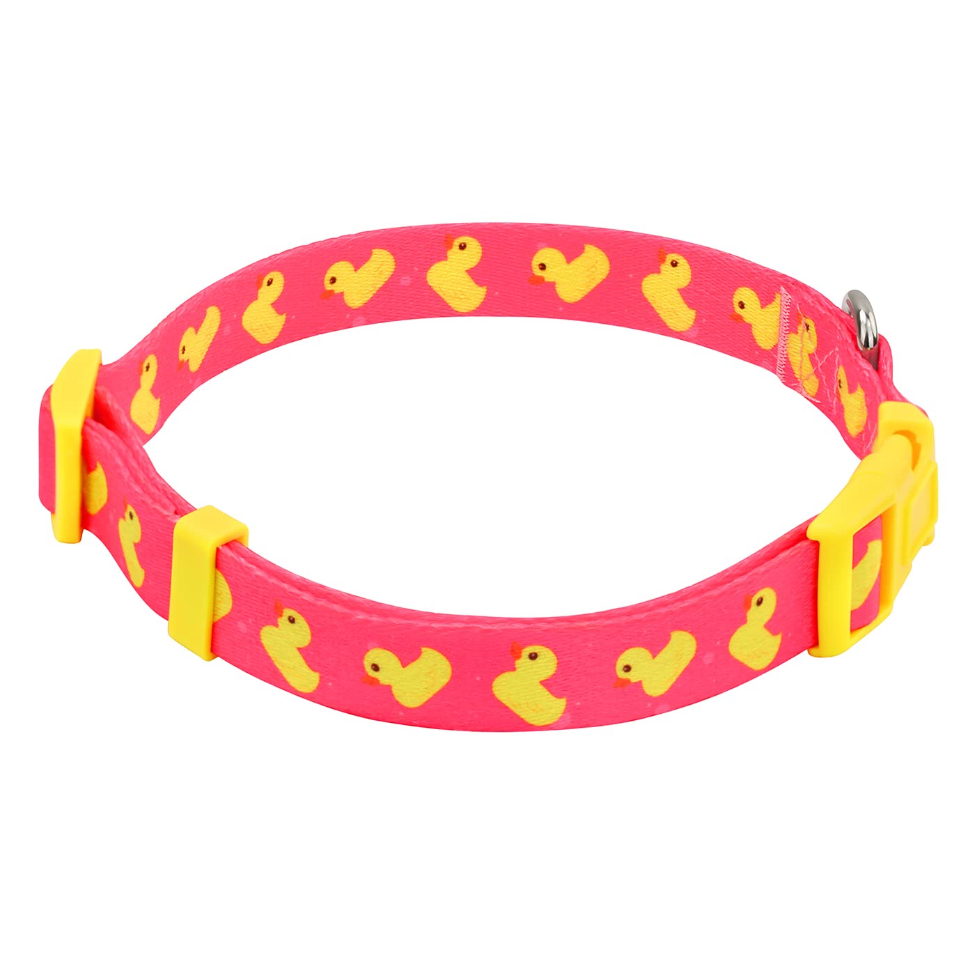**HDE Adjustable Nylon Dog Collar - Soft & Durable Puppy Collar for Small, Medium & Large Dogs - Pink (Size M) - Perfect for Daily Walks, Training & Outdoor Adventures**