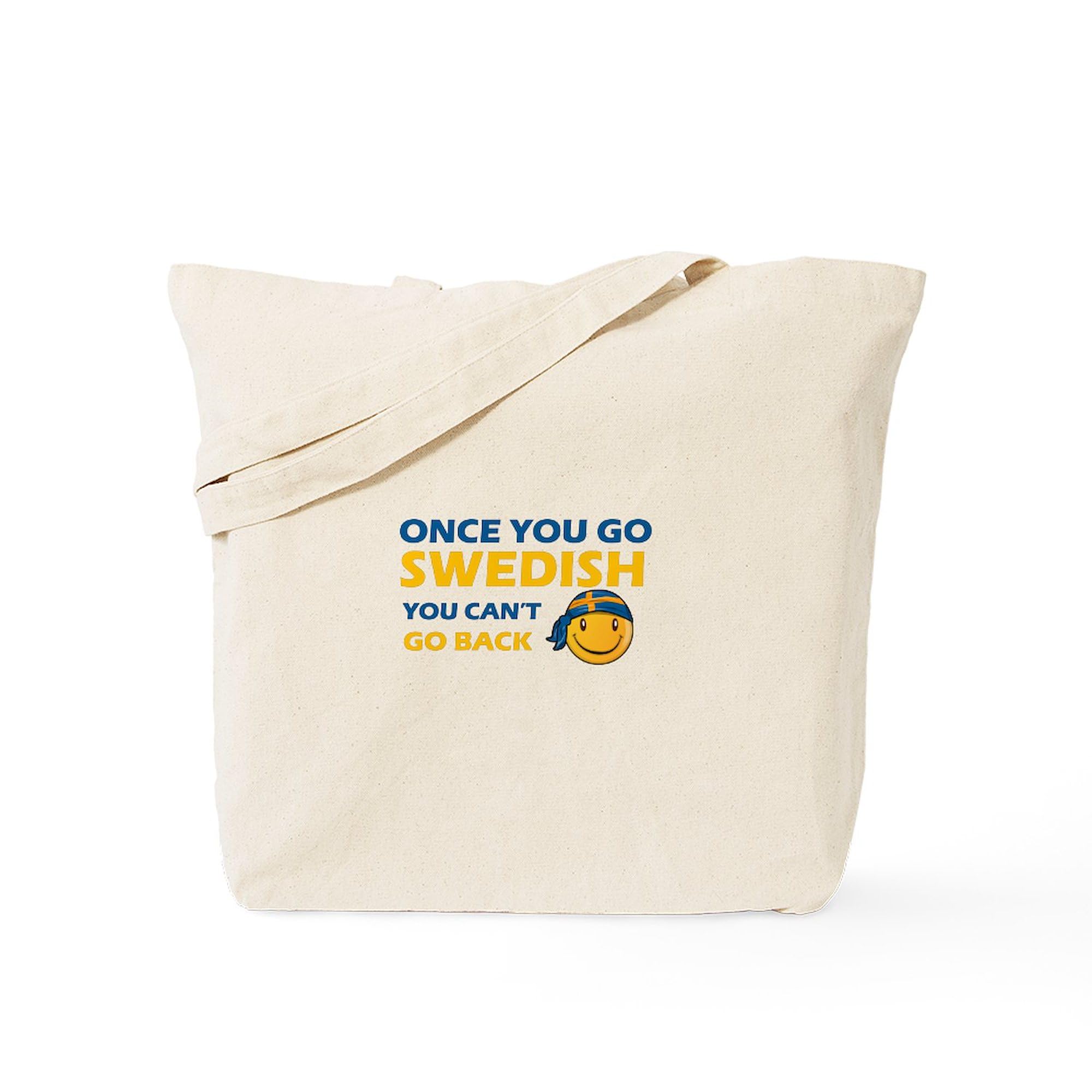Funny Swedish Flag Designs Tote Bag - Natural Canvas Reusable Shopping Bag for Groceries, Beach & Everyday Use | Eco-Friendly & Durable