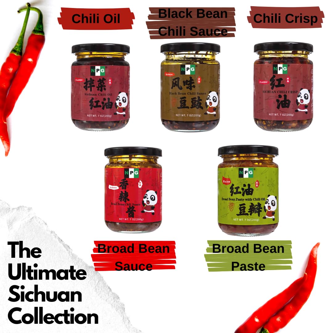Authentic Sichuan Black Bean Chili Sauce 7oz - Medium Spicy Fermented Hot Sauce - Chinese Cooking Condiment for Stir Fry, Noodles & Dipping - Premium Ready-to-Use Chili Paste for Asian Cuisine & Home Cooking