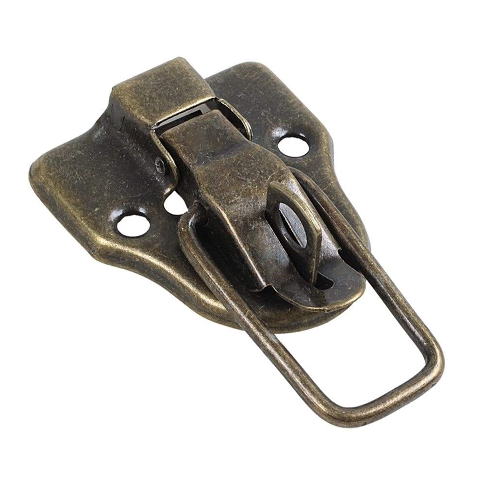Duckbilled Metal Toggle Latch Catch - Bronze Tone Cabinet Box Hasp Lock (Brown) for Toolbox, Storage Cases & Industrial Equipment - Secure Fastening Solution