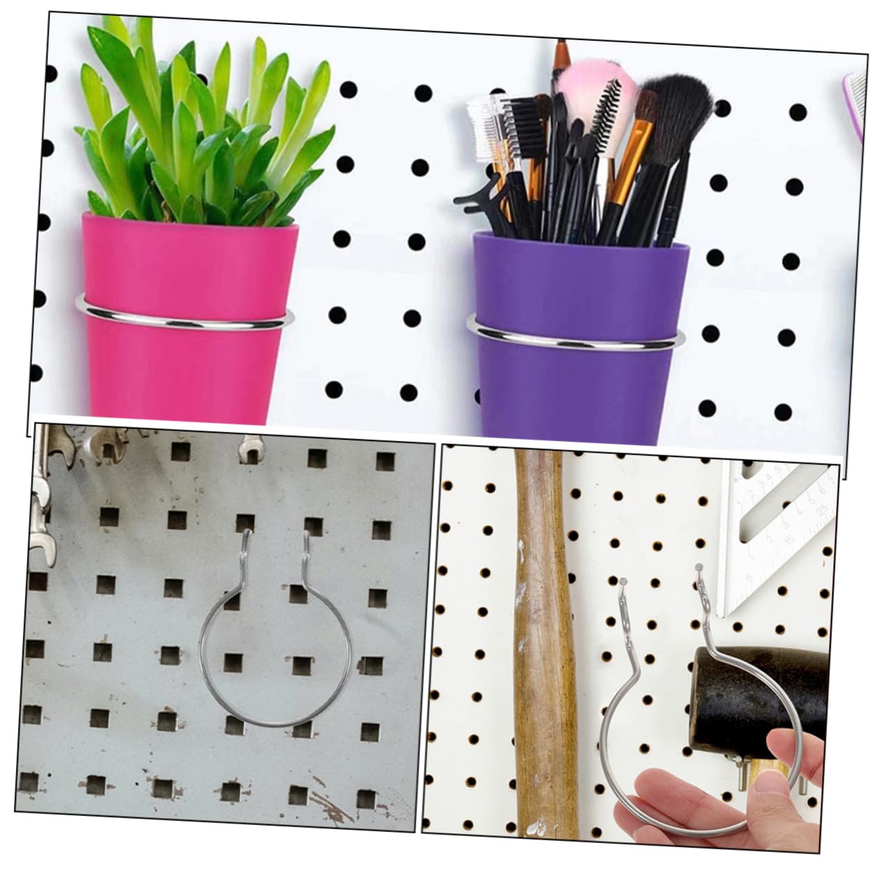 12-Piece Metal Pegboard Hooks Set - Heavy Duty Cup & Storage Bin Hooks for Garage, Office & Workshop Organization | Space-Saving Tool Hangers for DIY, Shelving & Wall Storage