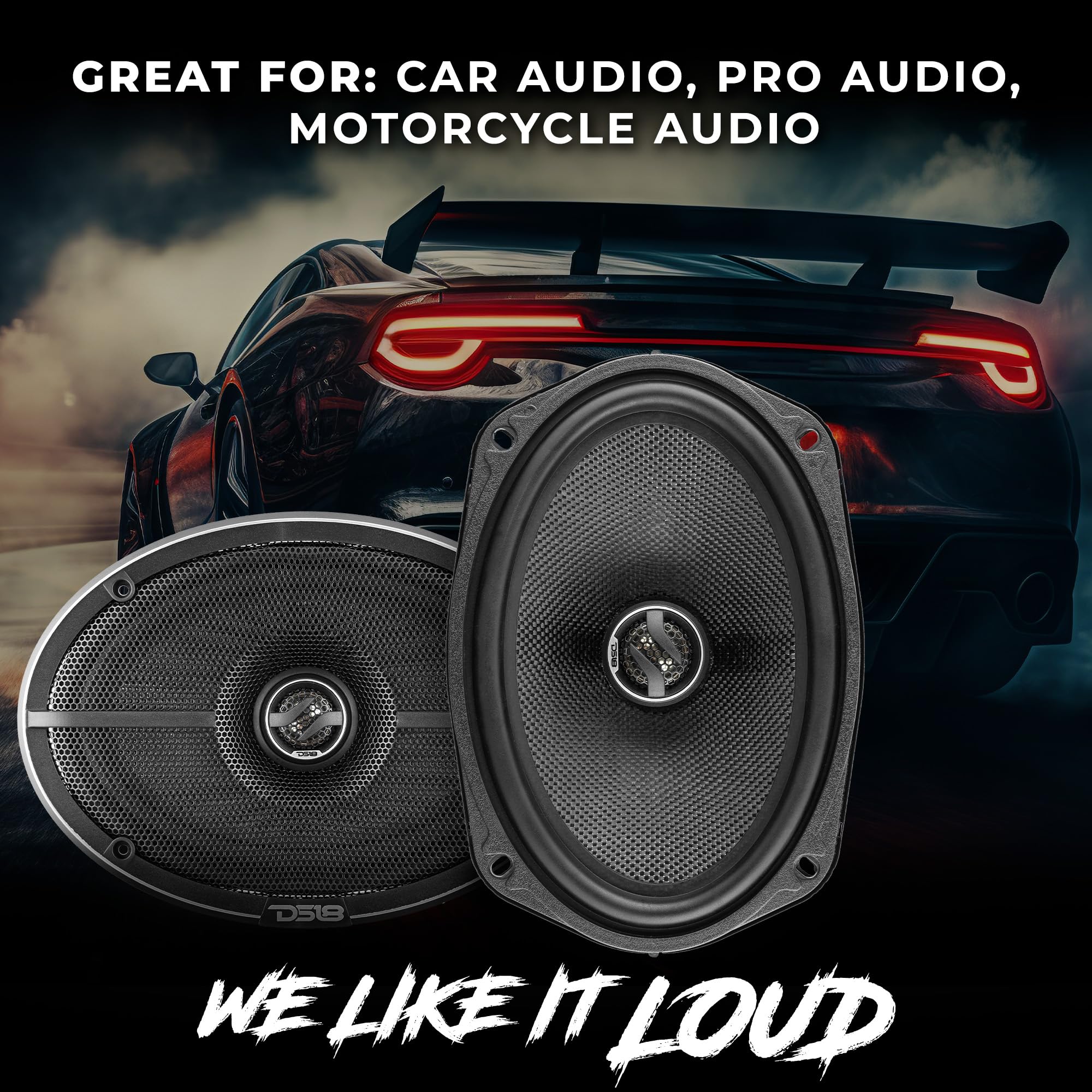 DS18 ZXI-694 6x9 Inch 360W 2-Way Car Audio Coaxial Speakers with Neodymium Tweeter & Kevlar Cone (4 Ohm, Pair of 2) - Premium Sound for Cars, Trucks & SUVs - Perfect for Road Trips, Commuting & Music Lovers