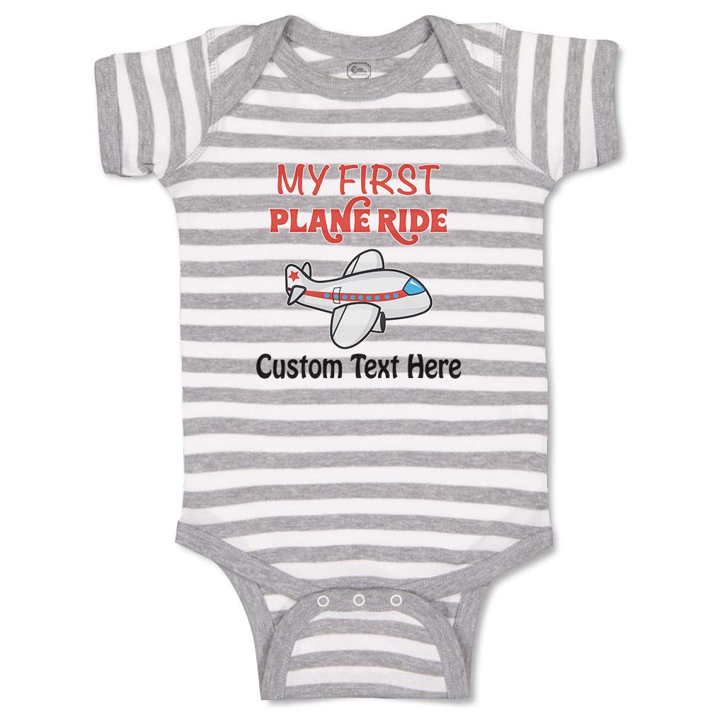 Custom Baby Bodysuit - My First Plane Ride Pilot Outfit - 100% Cotton Infant Clothes for Boys & Girls - Perfect for Air Travel, Baby Showers & First Birthday Gifts