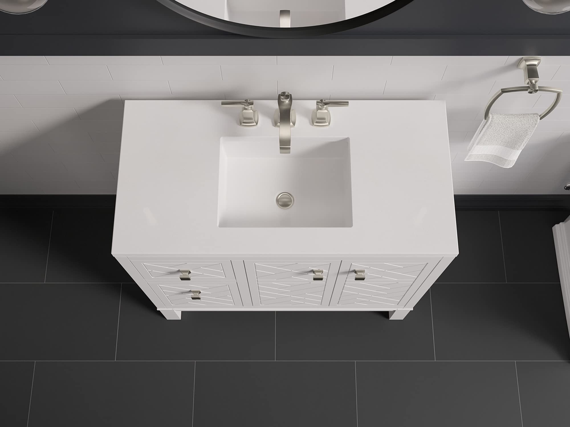 KOHLER Beauxline 36-inch Bathroom Vanity Set with Mirror & Sink - Modern Double Sink Vanity for Master Bathroom or Guest Bath Remodel