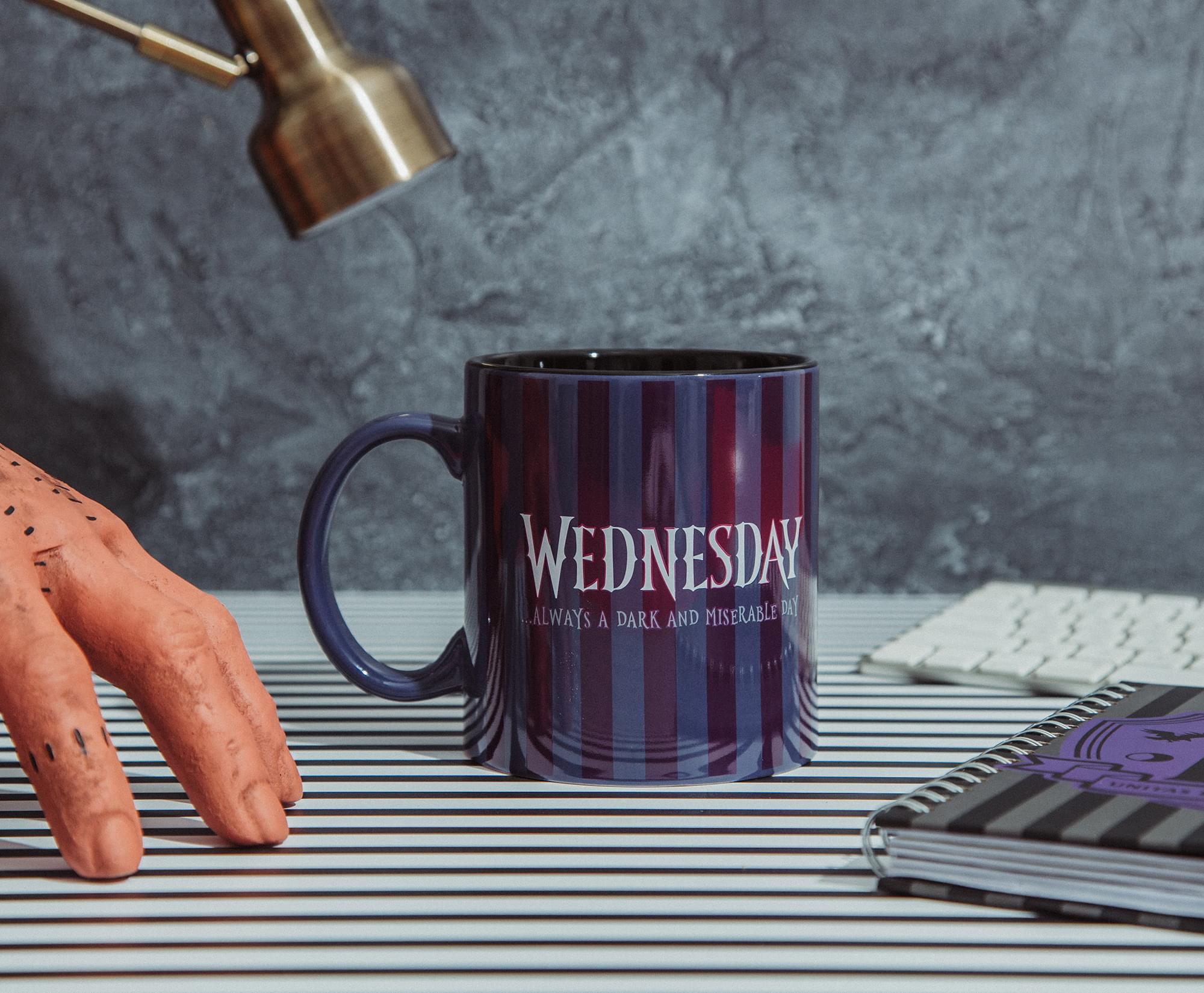 Addams Family Wednesday Cello Silhouette Ceramic Mug - 20oz Gothic Coffee Cup for Wednesday Fans, Perfect for Halloween, Christmas Gifts & TV Show Lovers