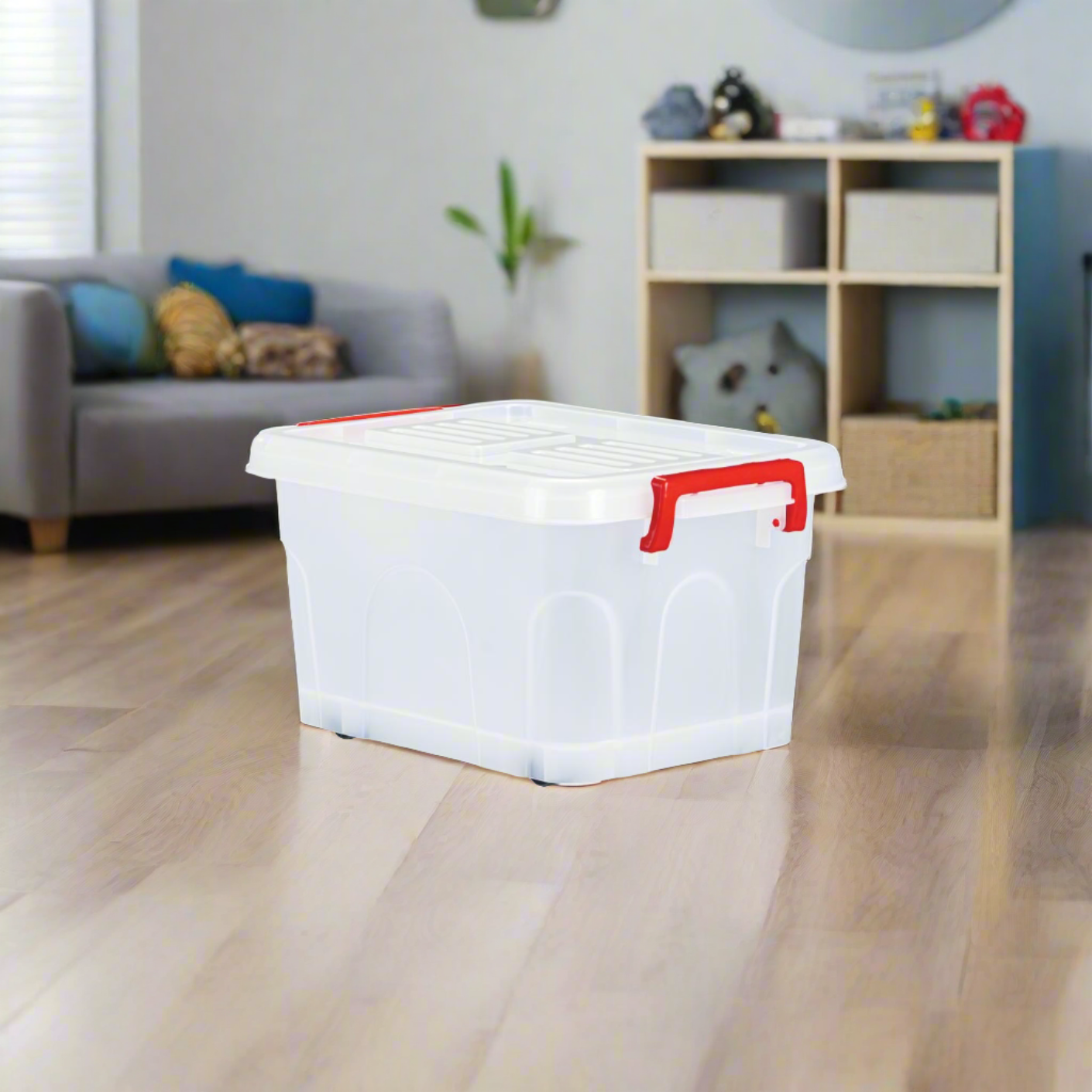 CUTEDY Storage Box with Wheels - Medium Size (9805) - Perfect for Home Organization, Office Supplies, and Moving Boxes