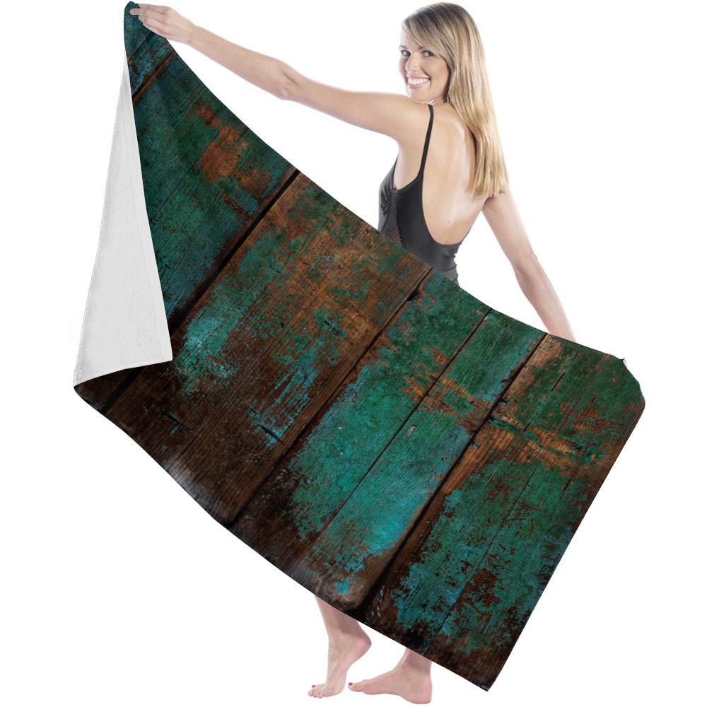 Premium Wood Grain Vintage Pattern Rocking Giraffe Bath Towel - Super Soft, Highly Absorbent & Quick Drying - 27