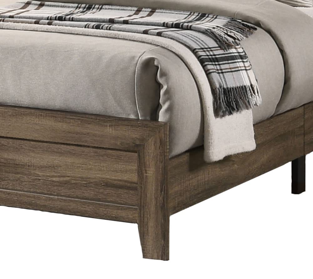 Donna Bed Frame in Dark Walnut - Solid Wood Queen Size Bed with Headboard - Perfect for Modern Bedrooms & Guest Rooms