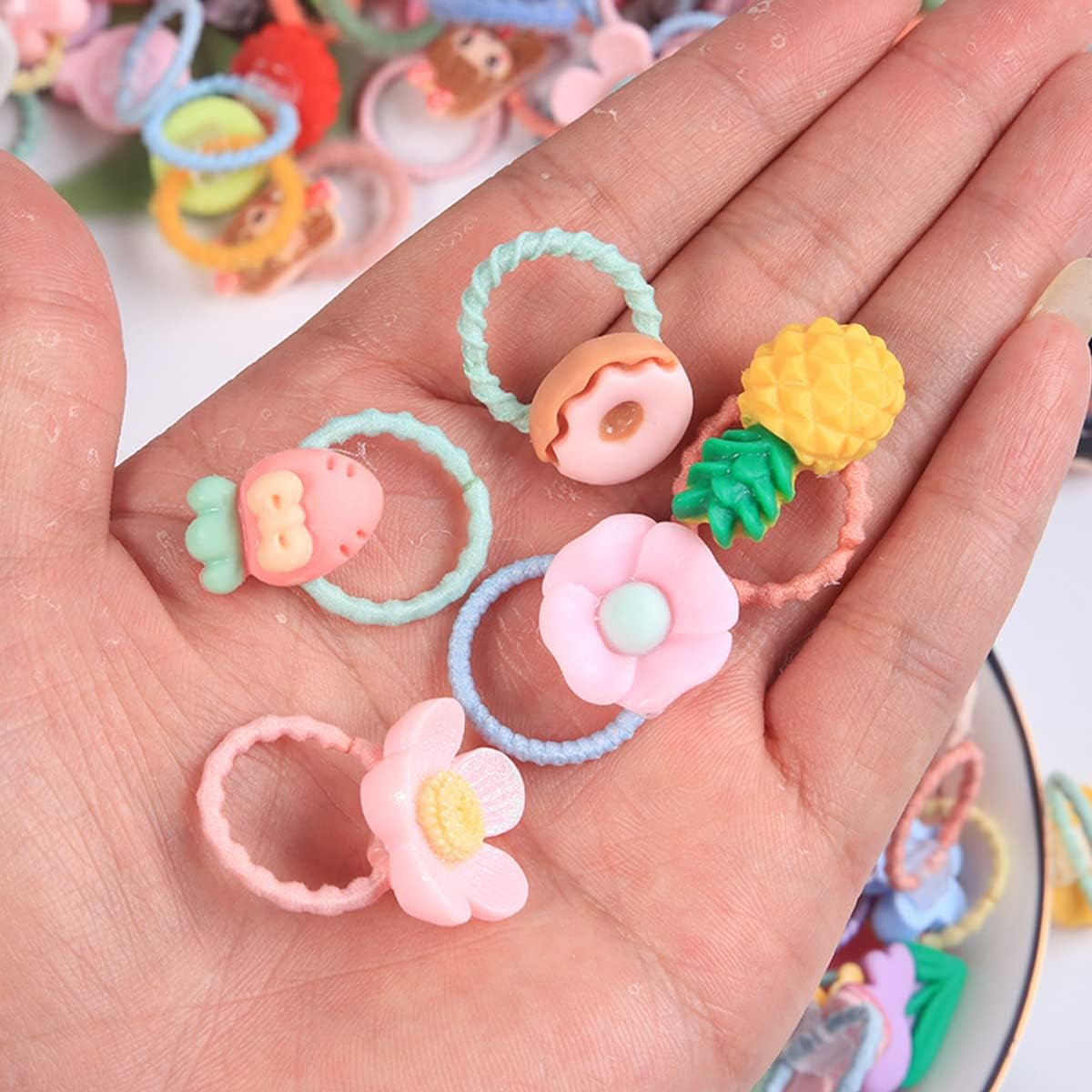 30 Pcs Elastic Hair Ties & Cute Baby Girls Hair Clips Set - Soft Headbands, Ponytail Holders for Toddlers, Cartoon Hair Accessories for Girls (Perfect for School, Playtime & Daily Styling)