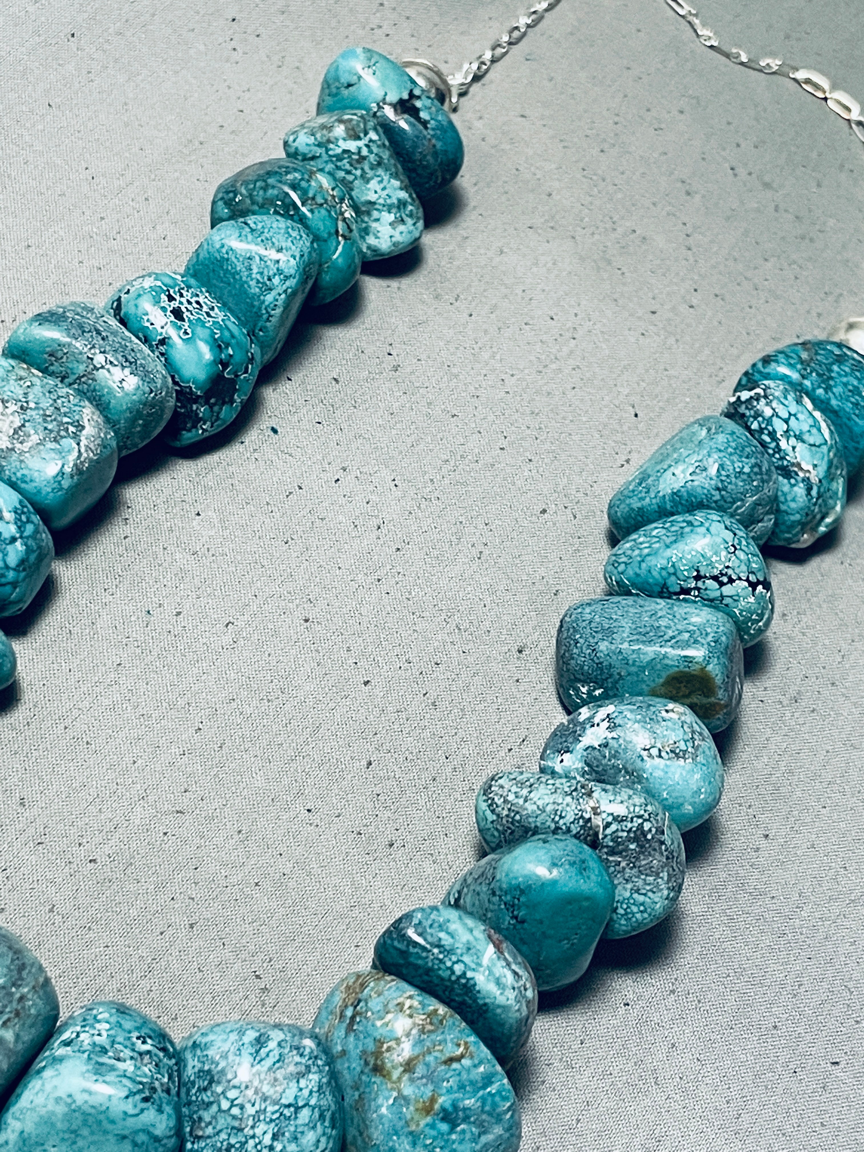 322 Gram Chunky Nugget Native American Navajo Sterling Silver Necklace - Handmade Tribal Jewelry for Women, Boho Style Statement Piece, Perfect for Festivals & Special Occasions