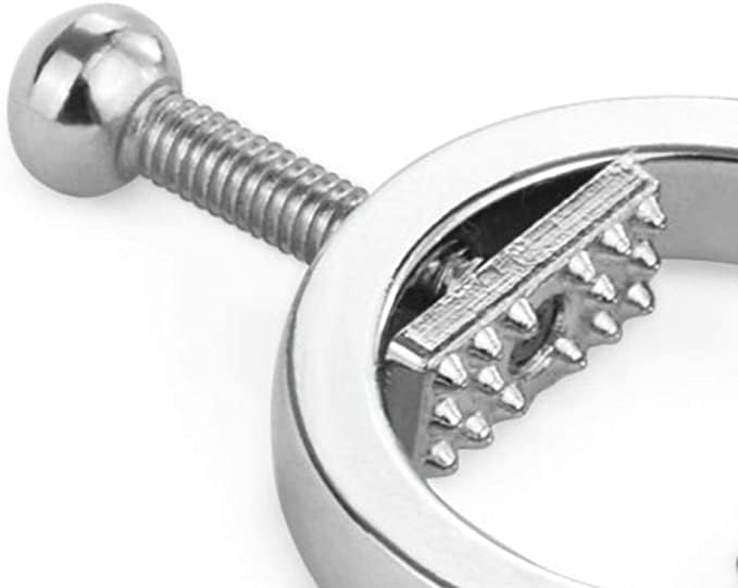 Adjustable Metal Nipple Clamps for Women - Non-Piercing Breast Stimulation Clamps with Adjustable Weight - Pleasure Sex Toys for Couples & Solo Play - Perfect for BDSM, Roleplay & Intimate Moments (Silver)
