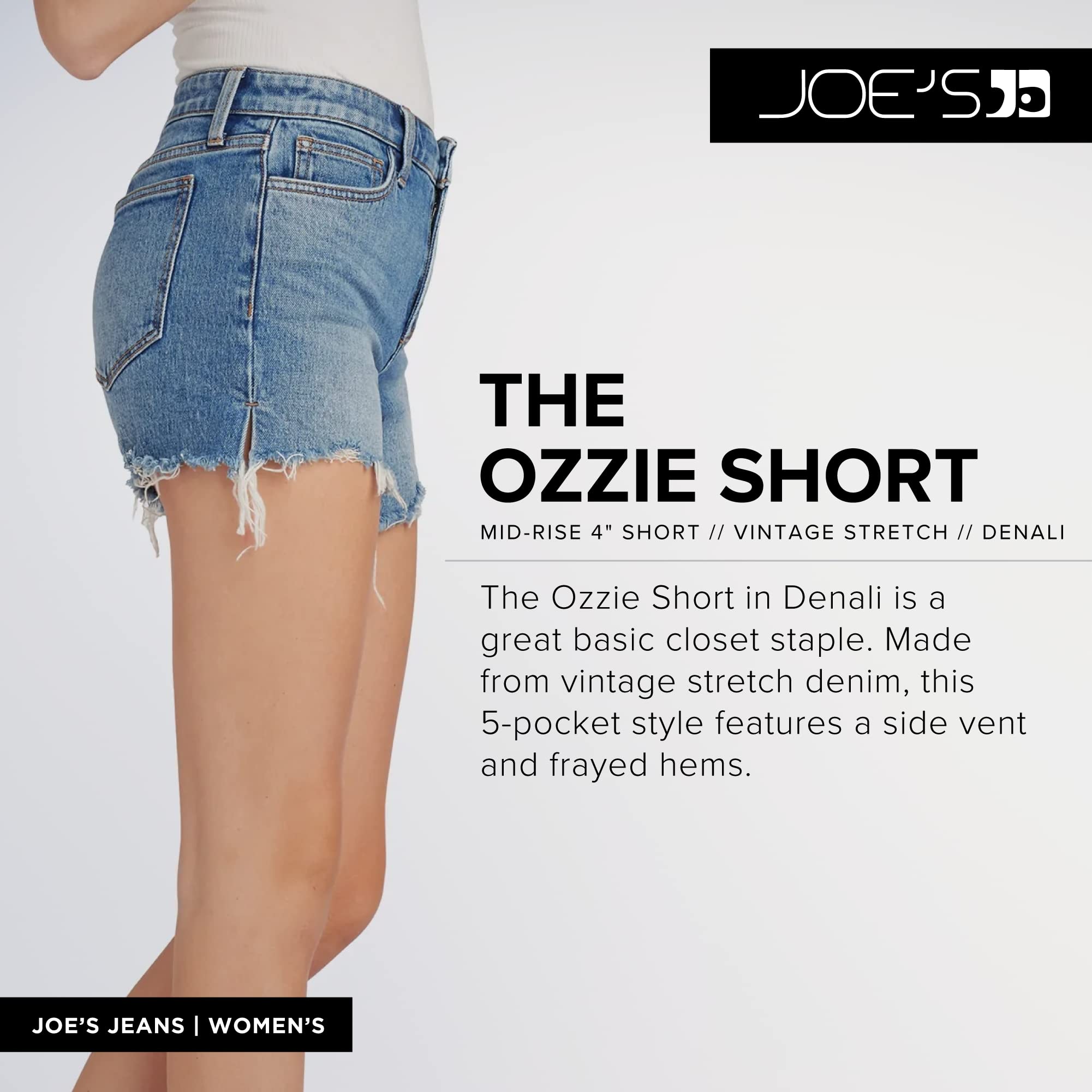 Joe's Women's The Ozzie Short - Comfortable Casual Denim Shorts for Women, High Waist Summer Fashion with Stretch, Perfect for Beach, Travel & Everyday Wear