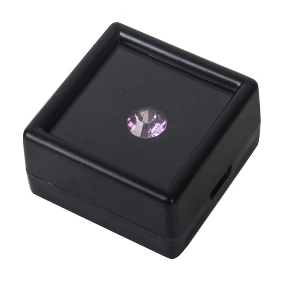 10-Piece Small Plastic Gemstone Display Box with Clear Lid - Jewelry Storage Organizer for Loose Diamonds, Gems & Beads - Perfect for Crafting, Jewelry Making & Travel (Black)