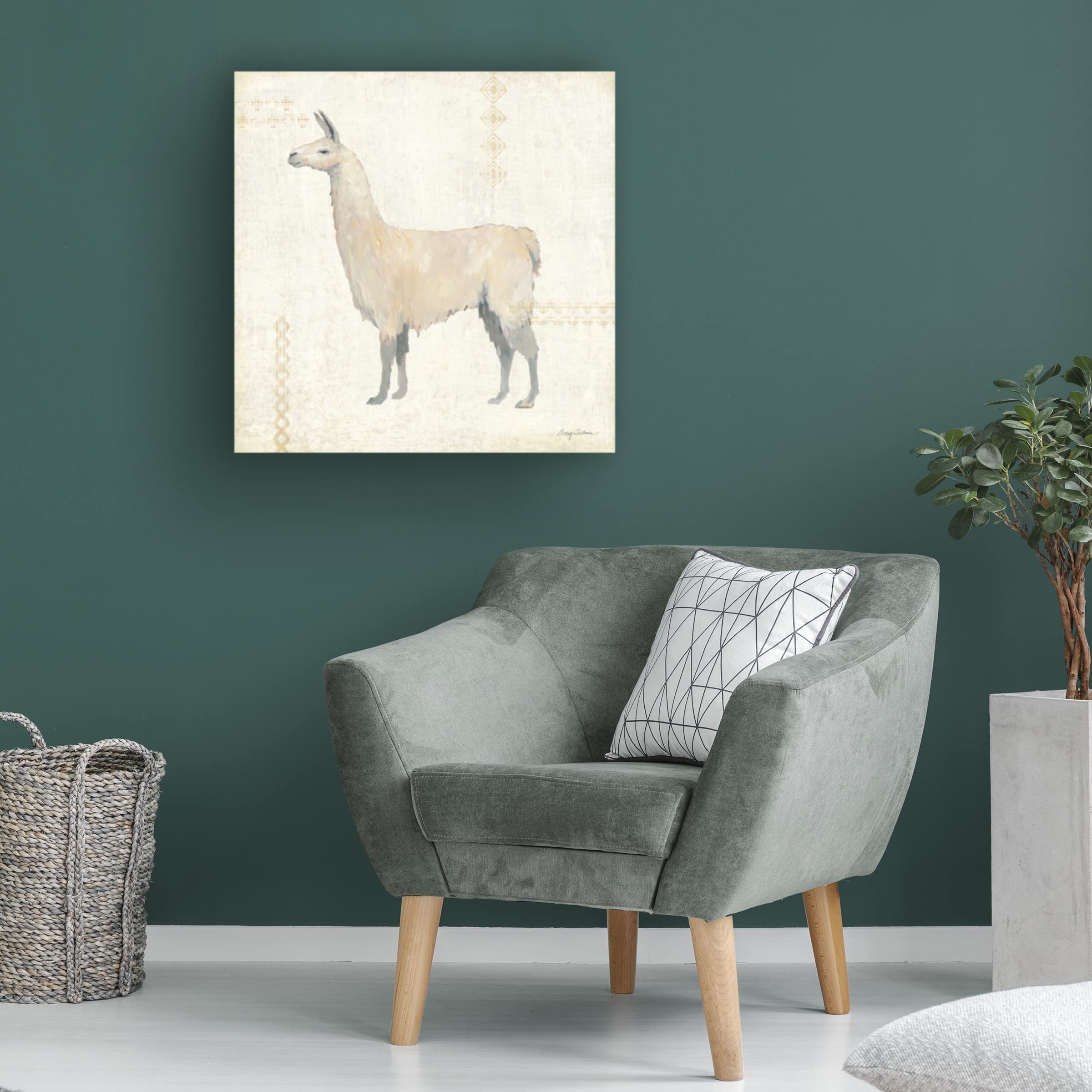 Trademark Fine Art 'Llama Land VI' Canvas Wall Art by Avery Tillmon - Vibrant Animal Painting for Living Room, Bedroom & Office Decor