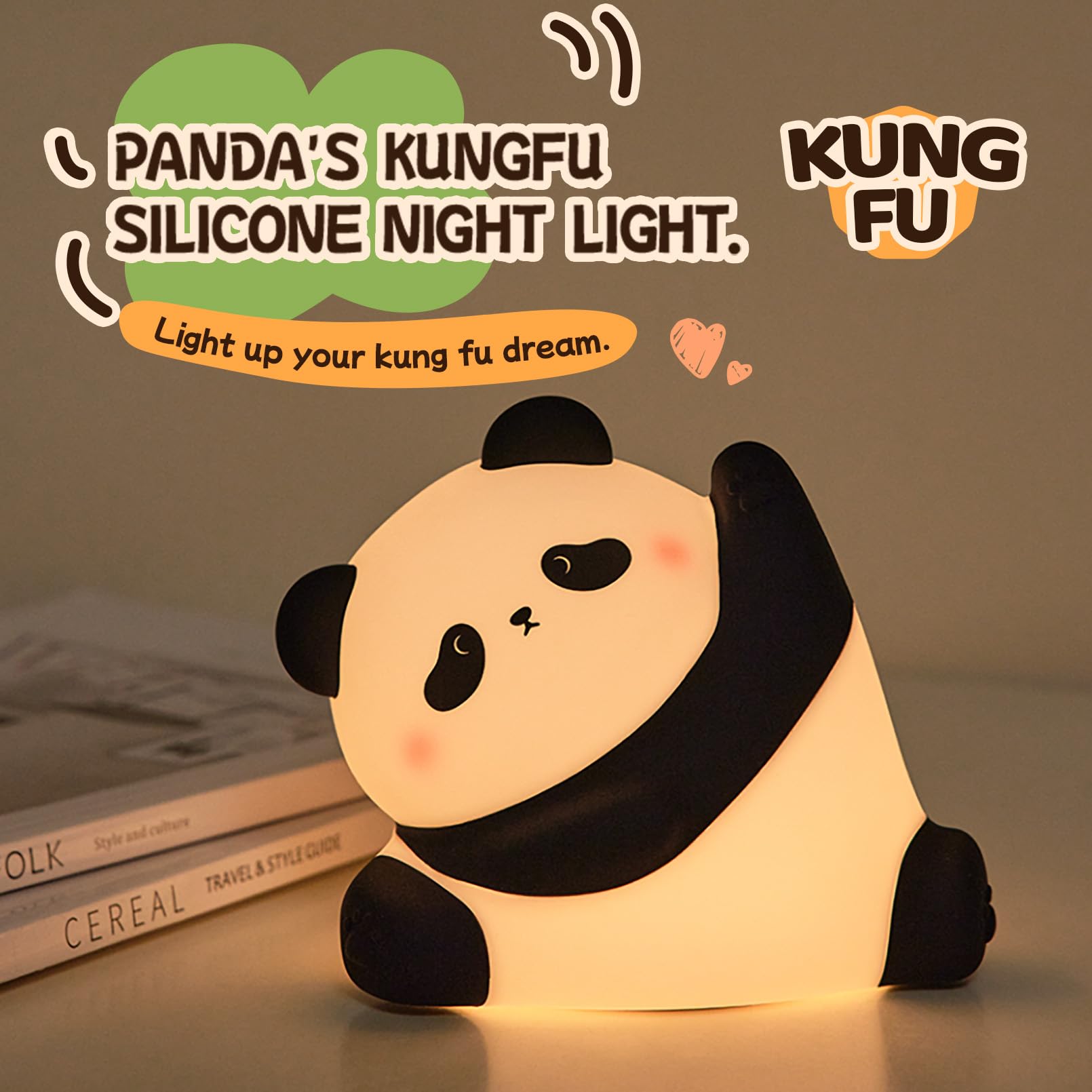 **Panda Night Light for Kids - 3-Level Dimmable Silicone Nursery Lamp, Cute Squishy Touch Nightlight for Baby & Toddler Bedroom - Perfect Gift & Decor for Nursery, Kids' Room, Bedside, or Playroom**