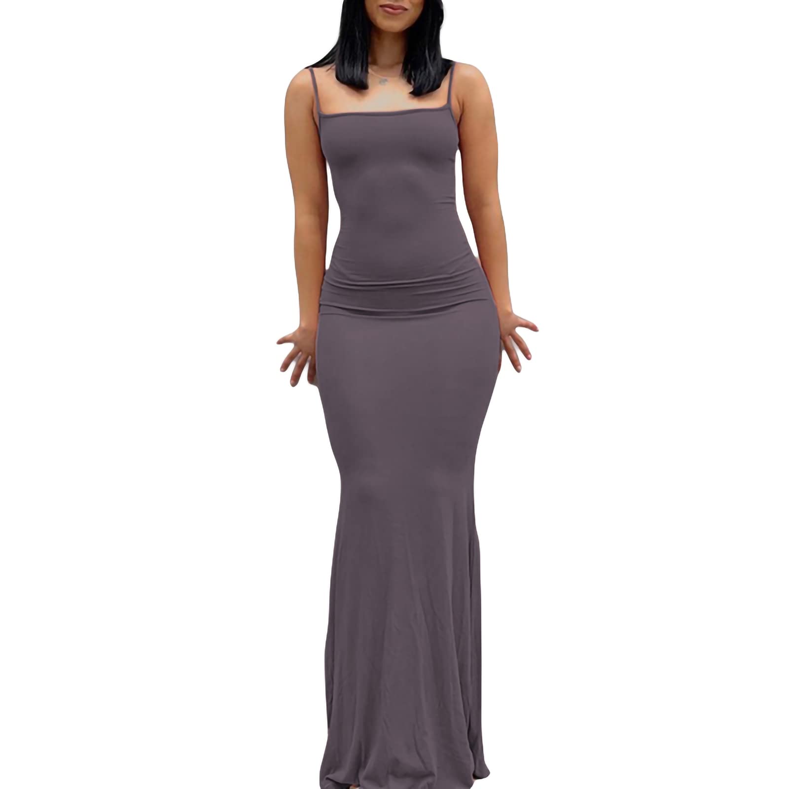 Sexy Bodycon Spaghetti Strap Dress for Women - Sleeveless Midi Club Dress, Casual Tight Fitting Bodycon Dress | Perfect for Night Out, Party, Date Night & Summer Vacation