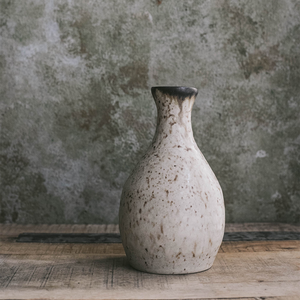 Handmade Brown Stoneware Bud Vase - Small Ceramic Flower Vase for Home Decor, Wedding Centerpieces & Tabletop Arrangements