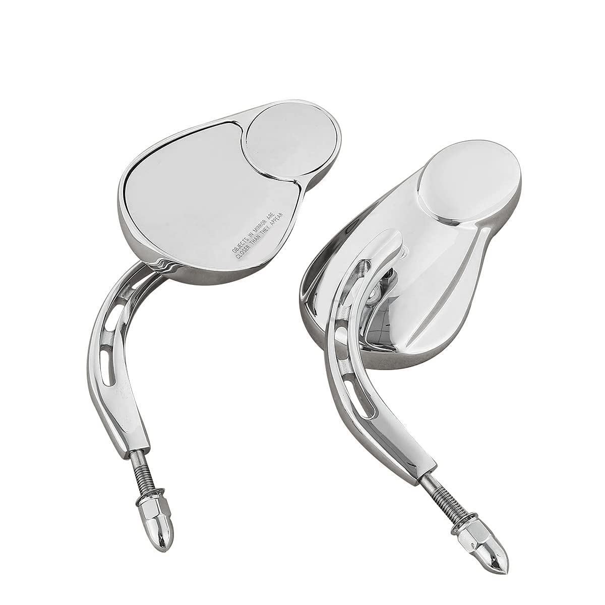 Harley Davidson Split Vision Rearview Mirrors - Chrome Fit for Touring, Road King, Street Glide, Electra Glide Ultra Classic FLHTCU, Fat Boy, Sport Glide XG750/XG500 & Sportster | Enhanced Safety & Style for Cruiser & Touring Motorcycles