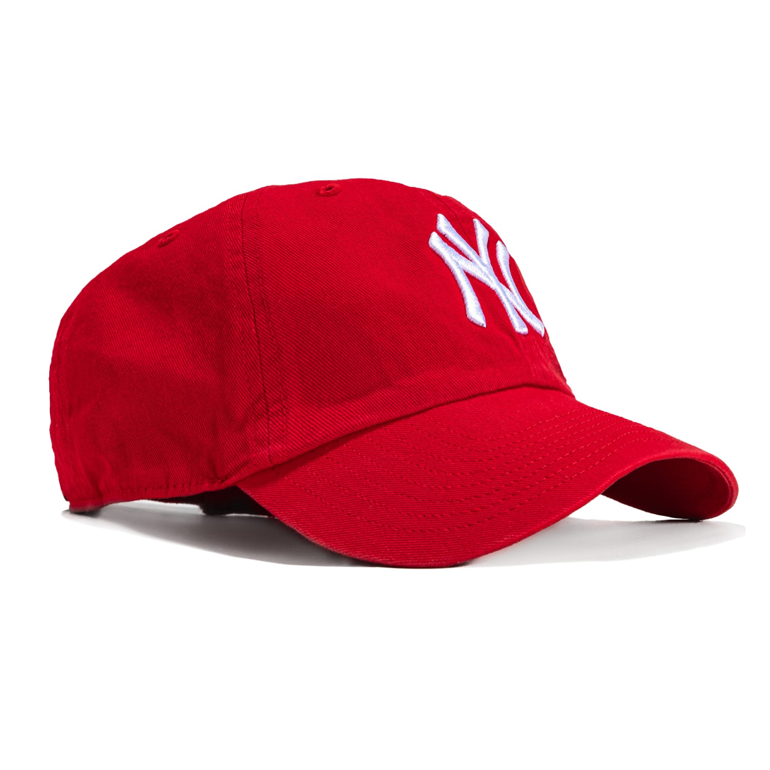 New York Yankees 47 Brand Cleanup Adjustable Baseball Cap - Red & White Team Colors for Men & Women | Perfect for Games, Fan Gear & Streetwear Fashion