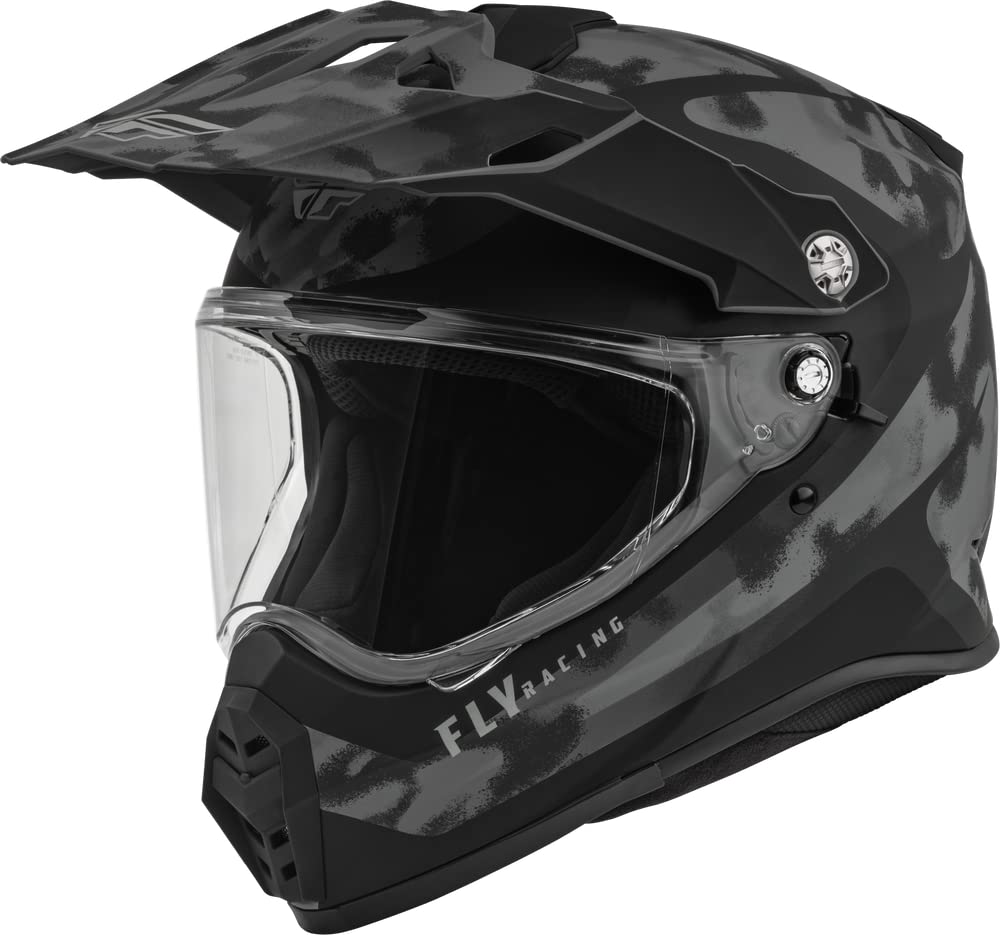 Fly Racing Trekker Helmet - Matte Grey/Black Camo X-Small | DOT Certified Off-Road Motorcycle Helmet for Men & Women | Perfect for Dirt Biking, ATV Riding & Adventure Sports