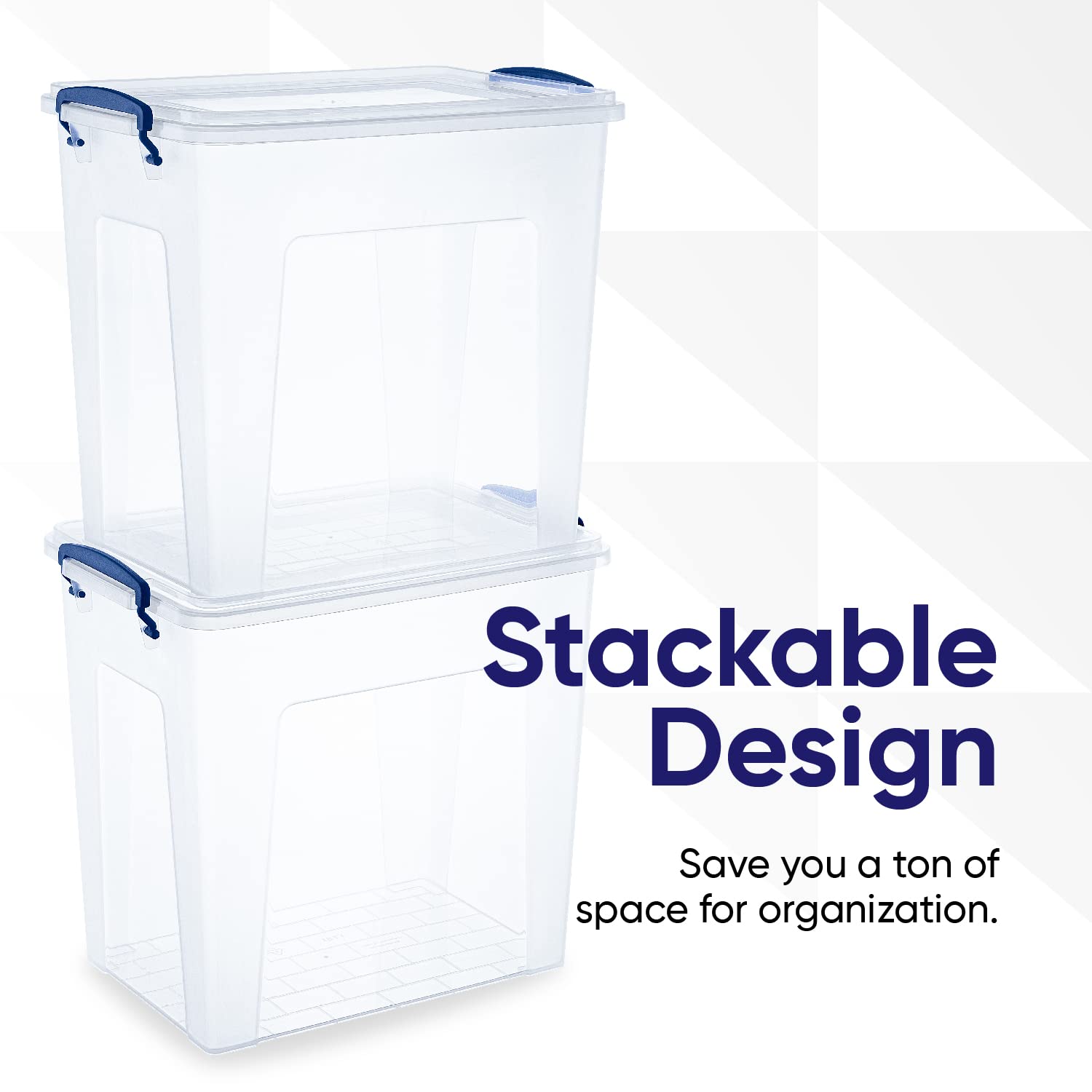 Superior Clear Plastic Storage Bins with Lids - 6 Pack 14.7 Qt Stackable Organizing Containers for Home, Office, Dorm - BPA Free, Non-Toxic, Odorless | Perfect for Closet Organization, Pantry Storage & Toy Organization